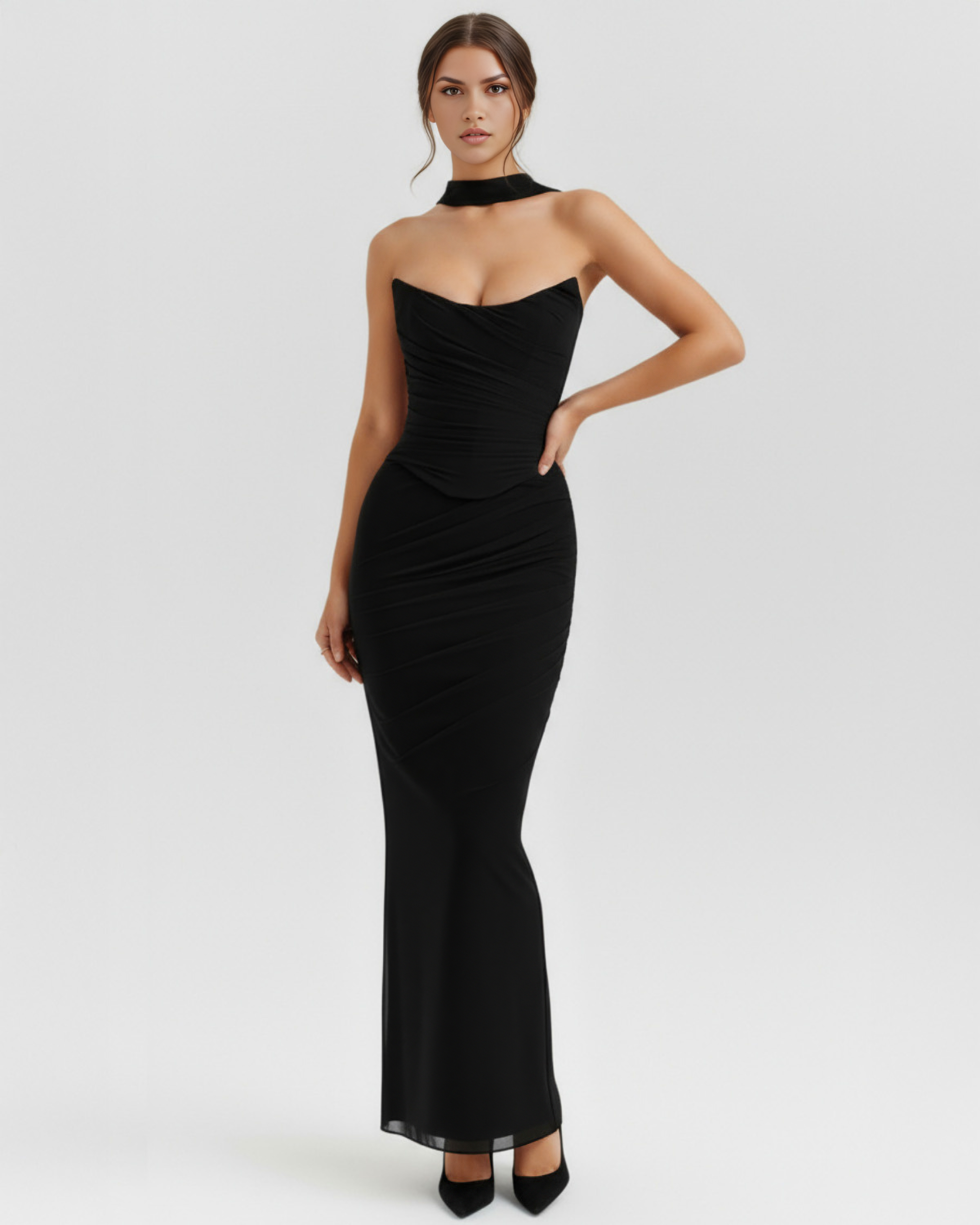 Set Maxi Malu Nero Rete Bella di Roma – retro