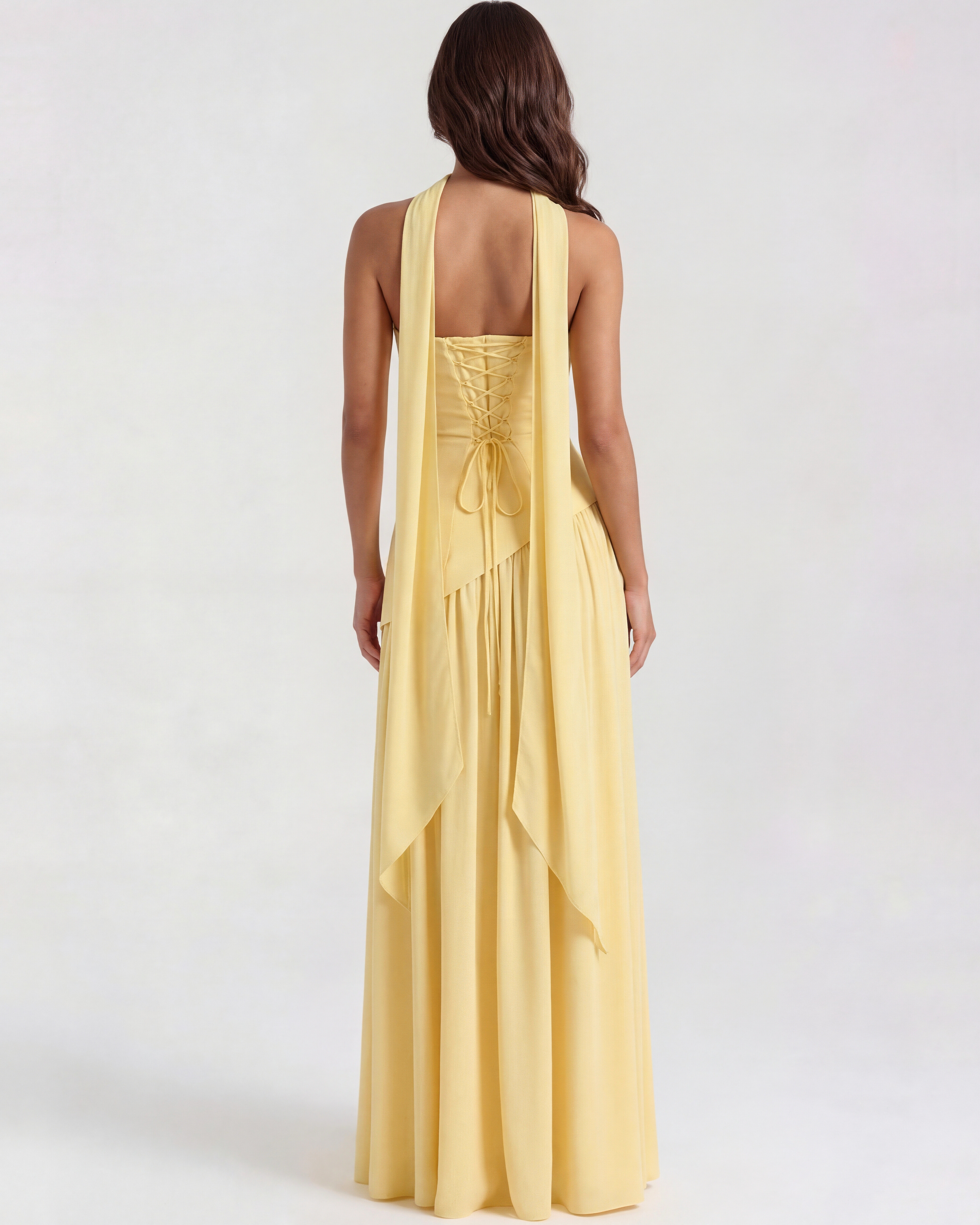 Abito maxi Serena giallo burro Bella di Roma – taglie XS-XL