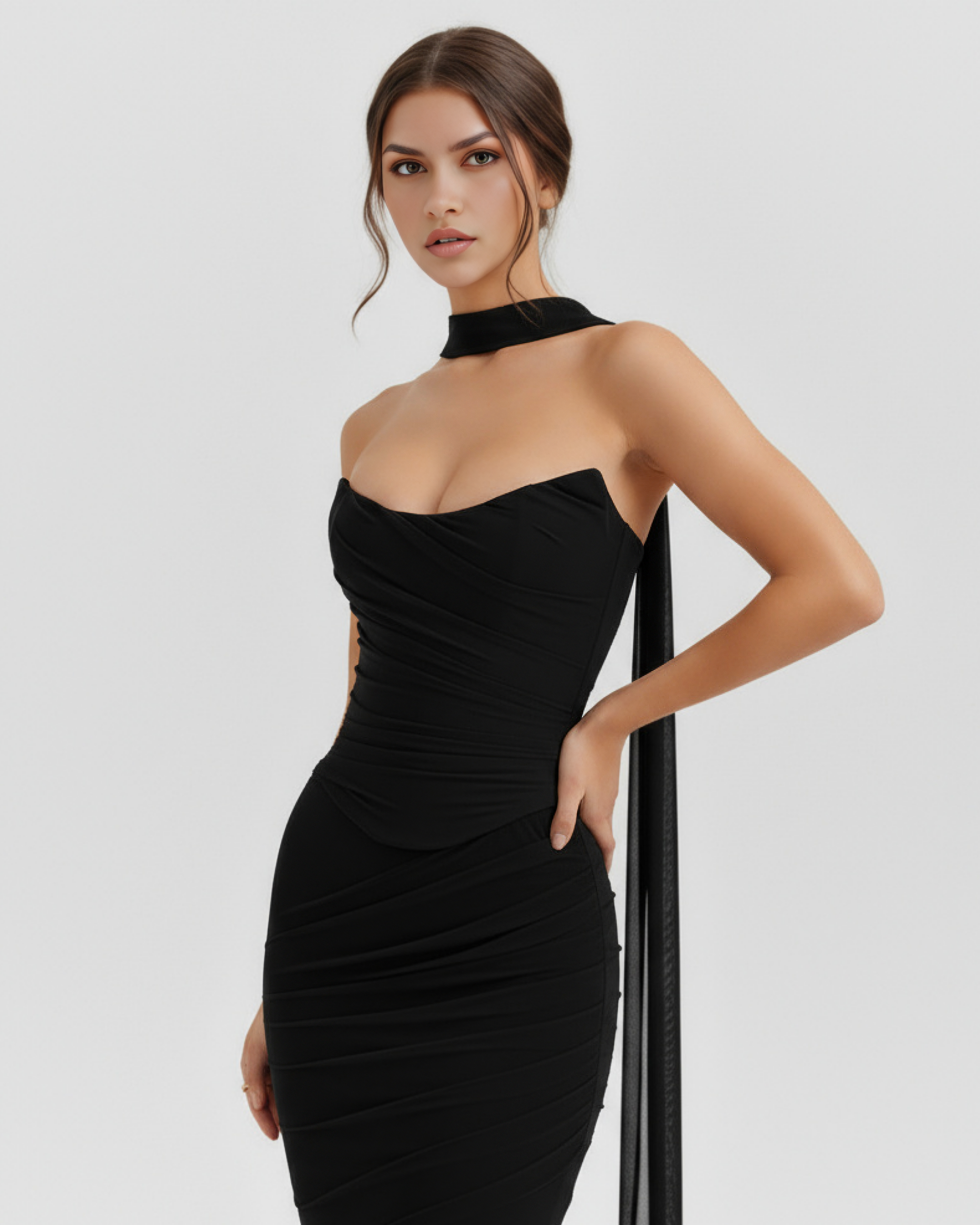 Set Maxi Malu Nero Rete Bella di Roma – gonna maxi