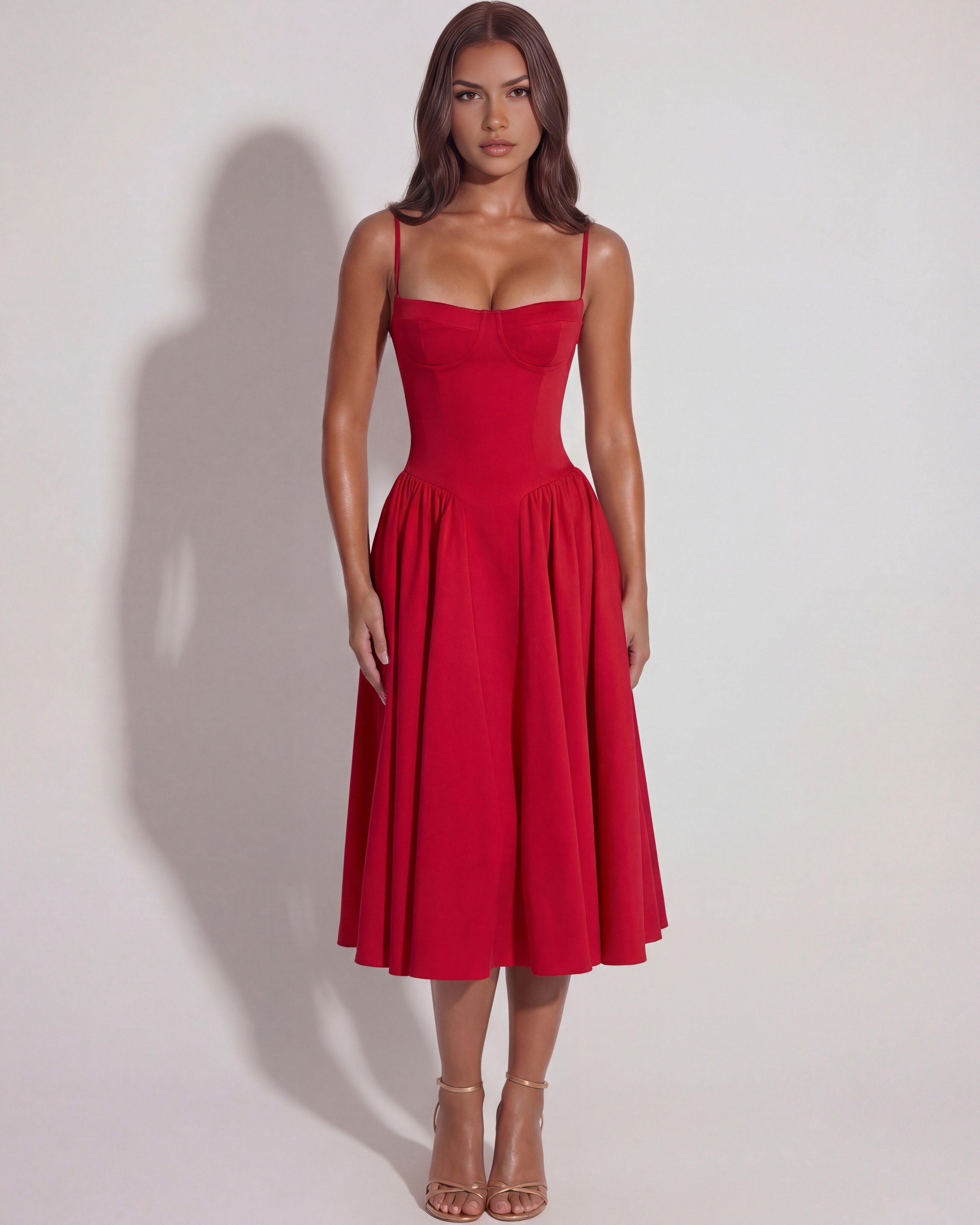 Abito Francesca Rosso Bella di Roma – vista frontale
