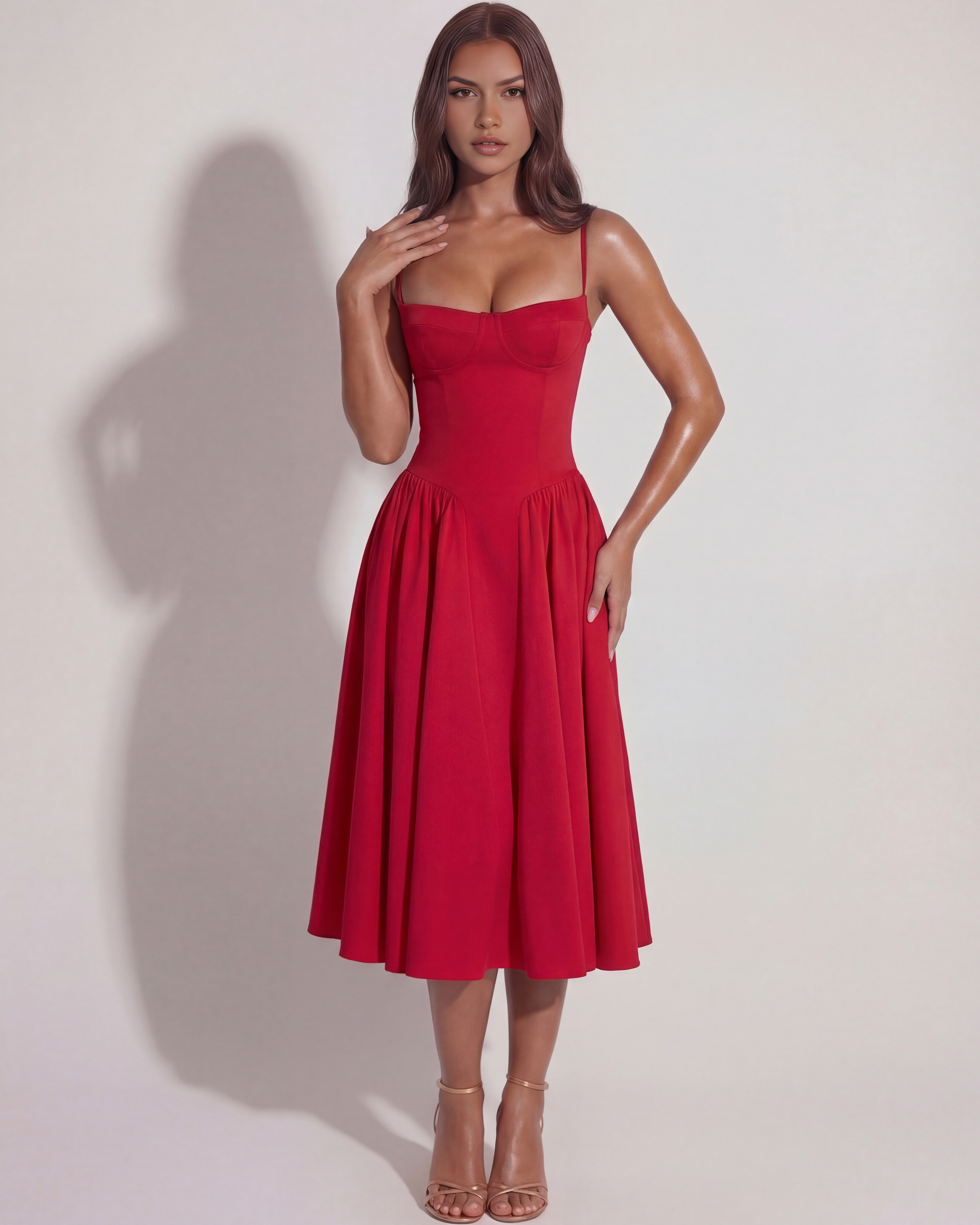 Abito Francesca Rosso Bella di Roma – modella