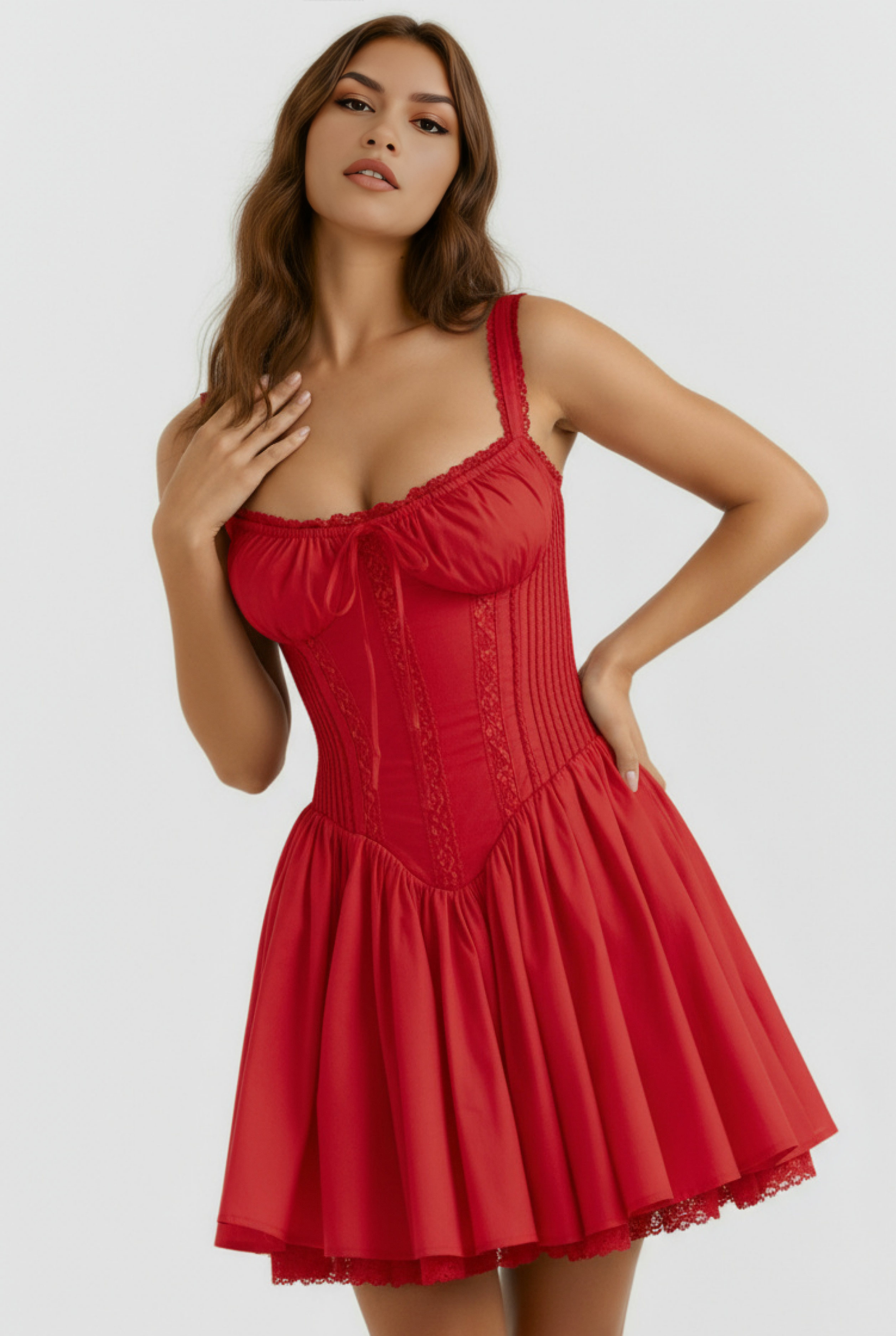 Abito mini Luna rosso Bella di Roma – lunghezza 80 cm