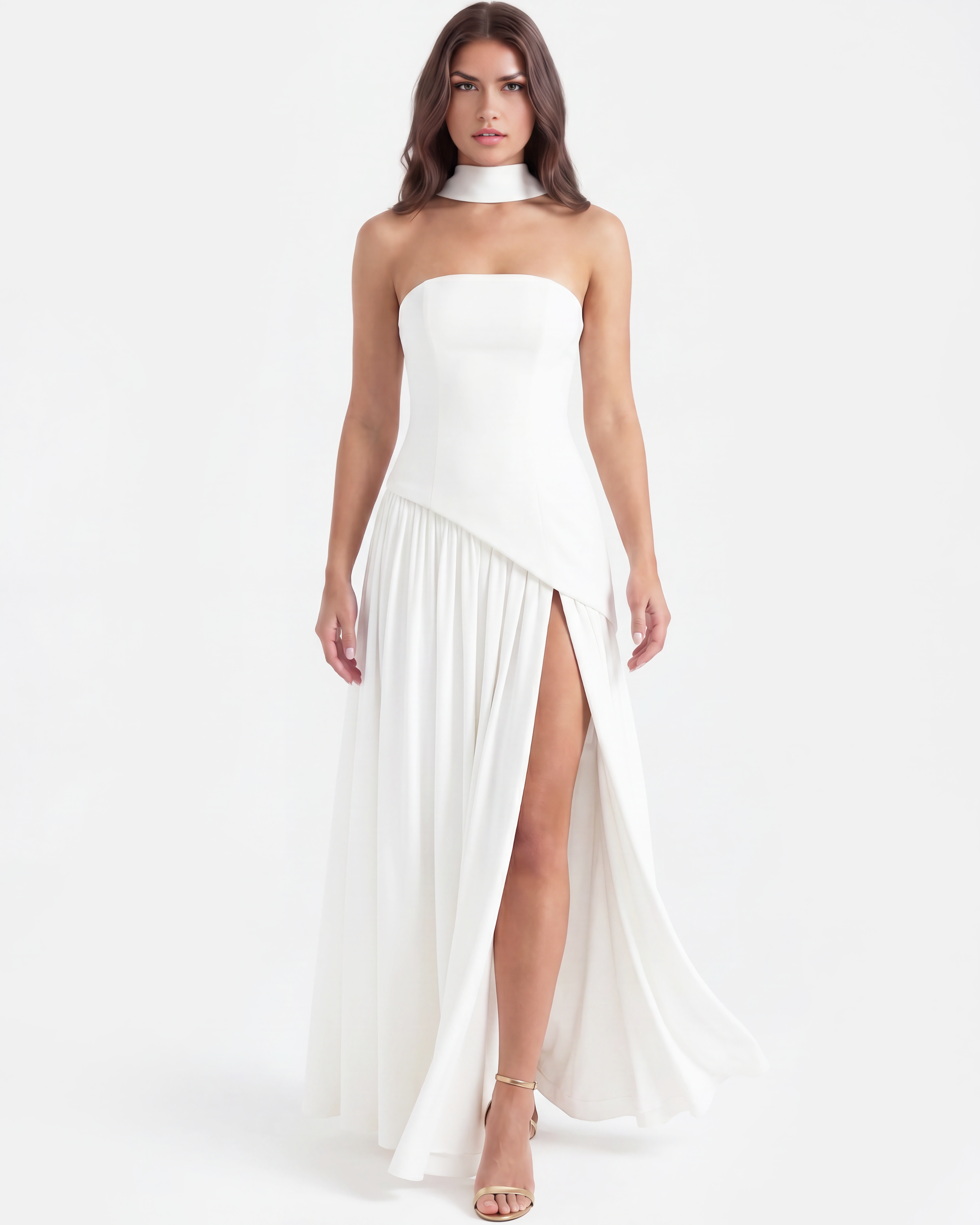 Abito Maxi Serena Bianco Bella di Roma – dettaglio