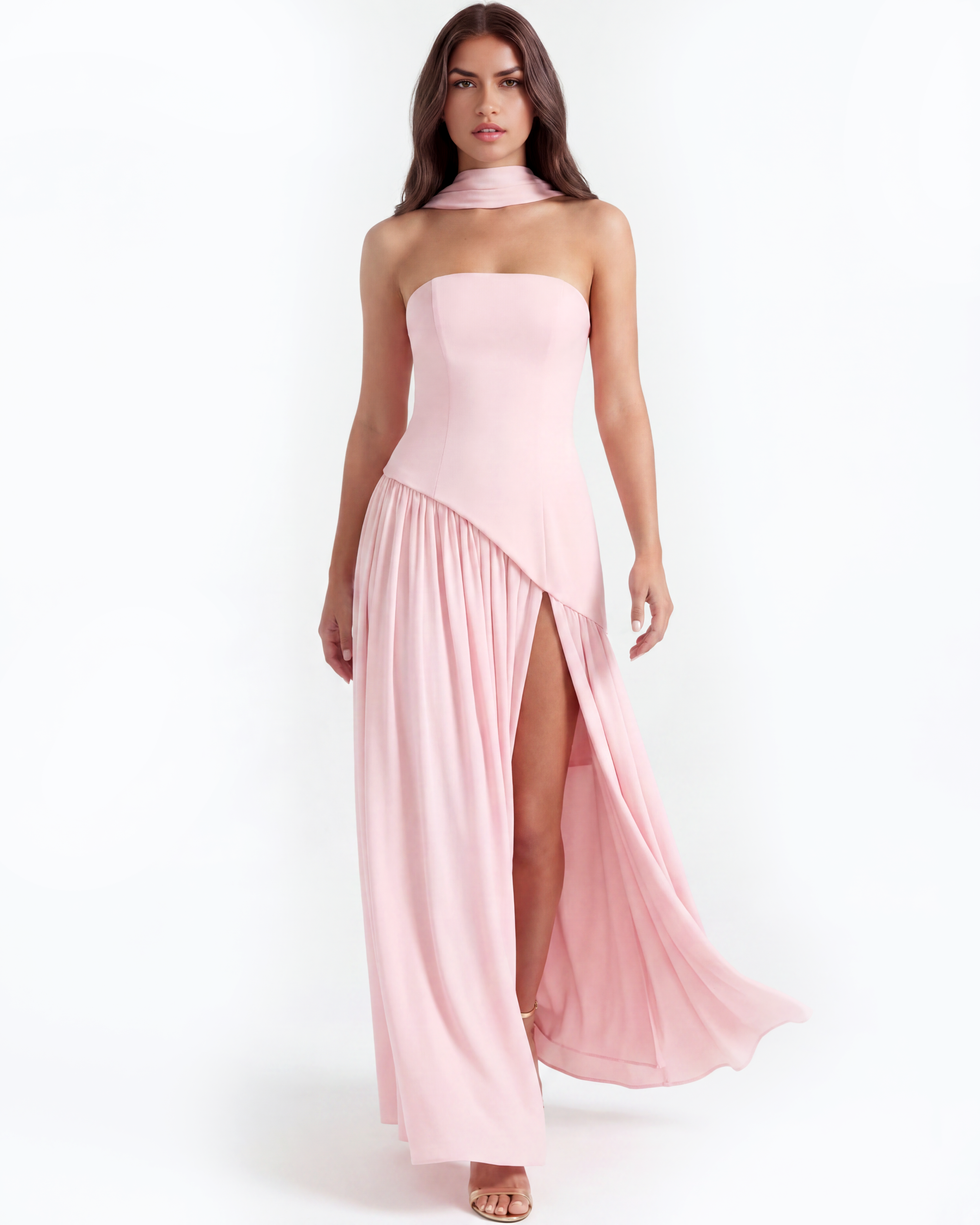 Abito Maxi Serena Rosa Bella di Roma – retro
