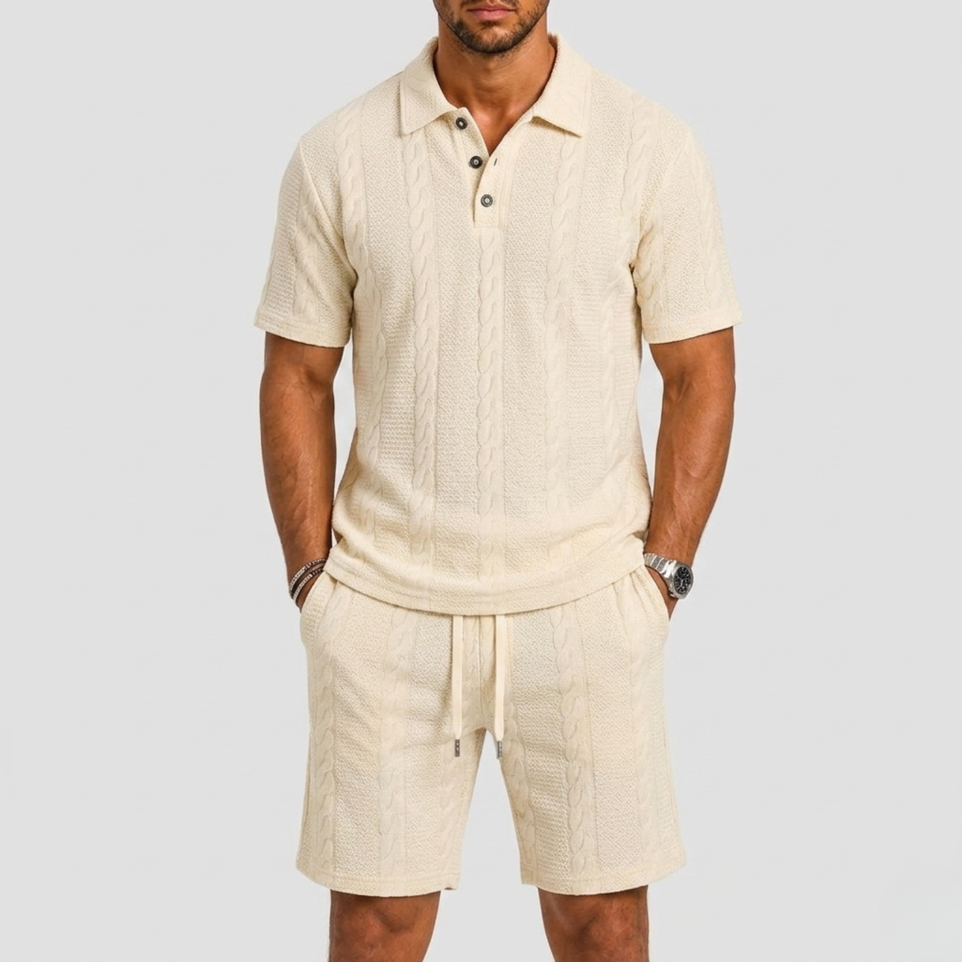 Set polo uomo con shorts – variante di colore | Bella di Roma
