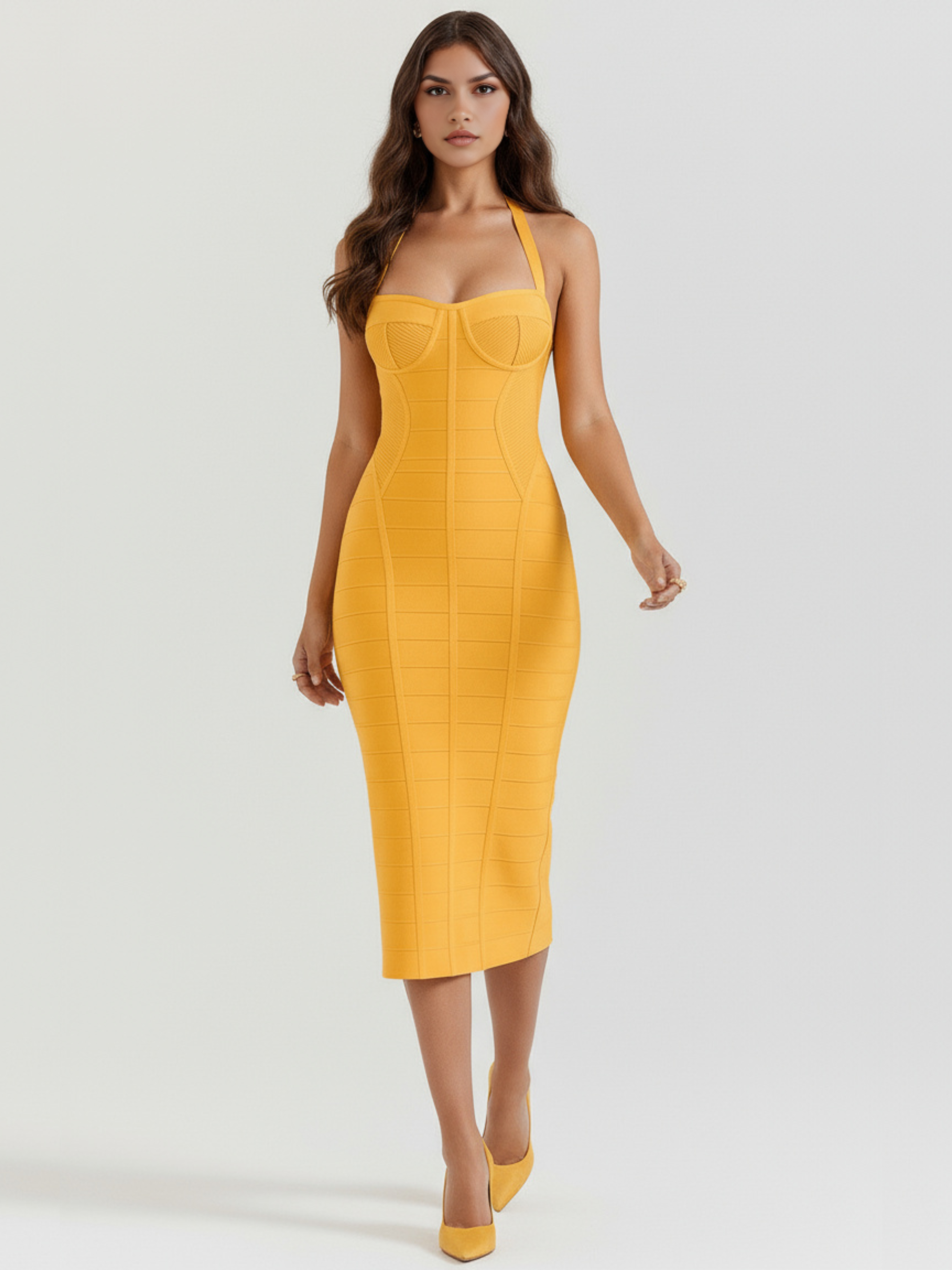 Abito Midi Cleopatra Bandage Oro Bella di Roma – laterale