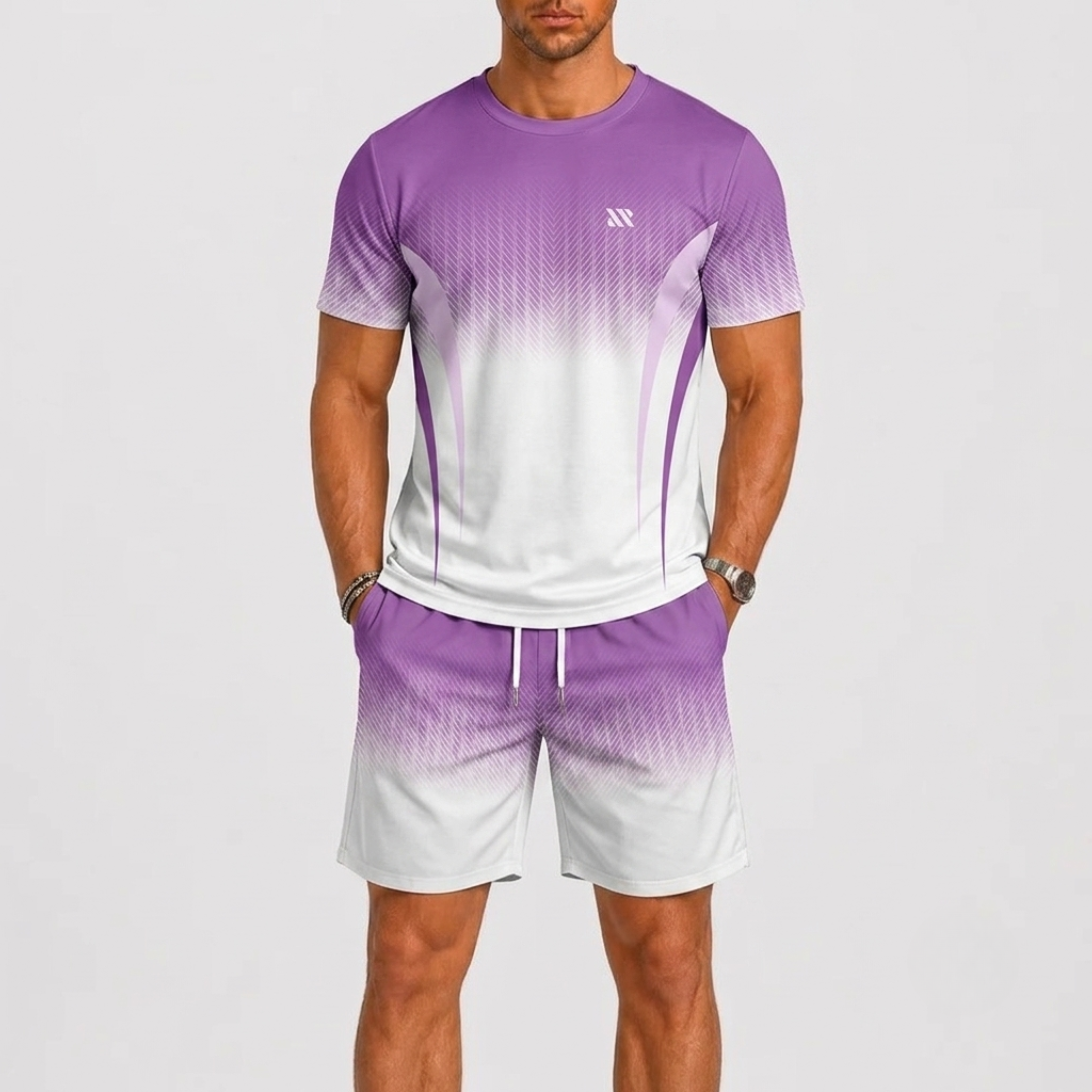 Completo estivo uomo con t-shirt stampata – look casual | Bella di Roma