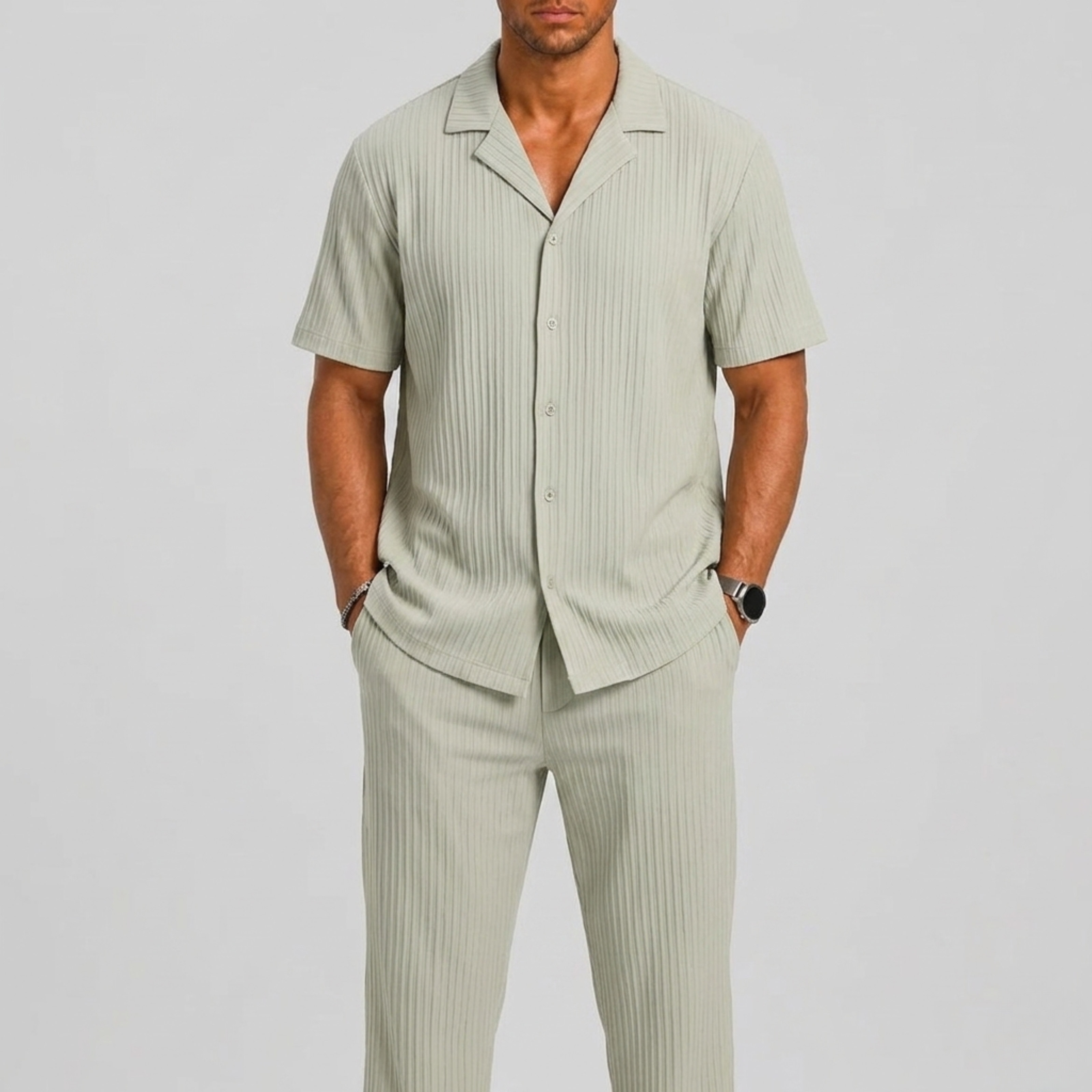 Completo estivo uomo con pantaloni lunghi – variante di colore | Bella di Roma