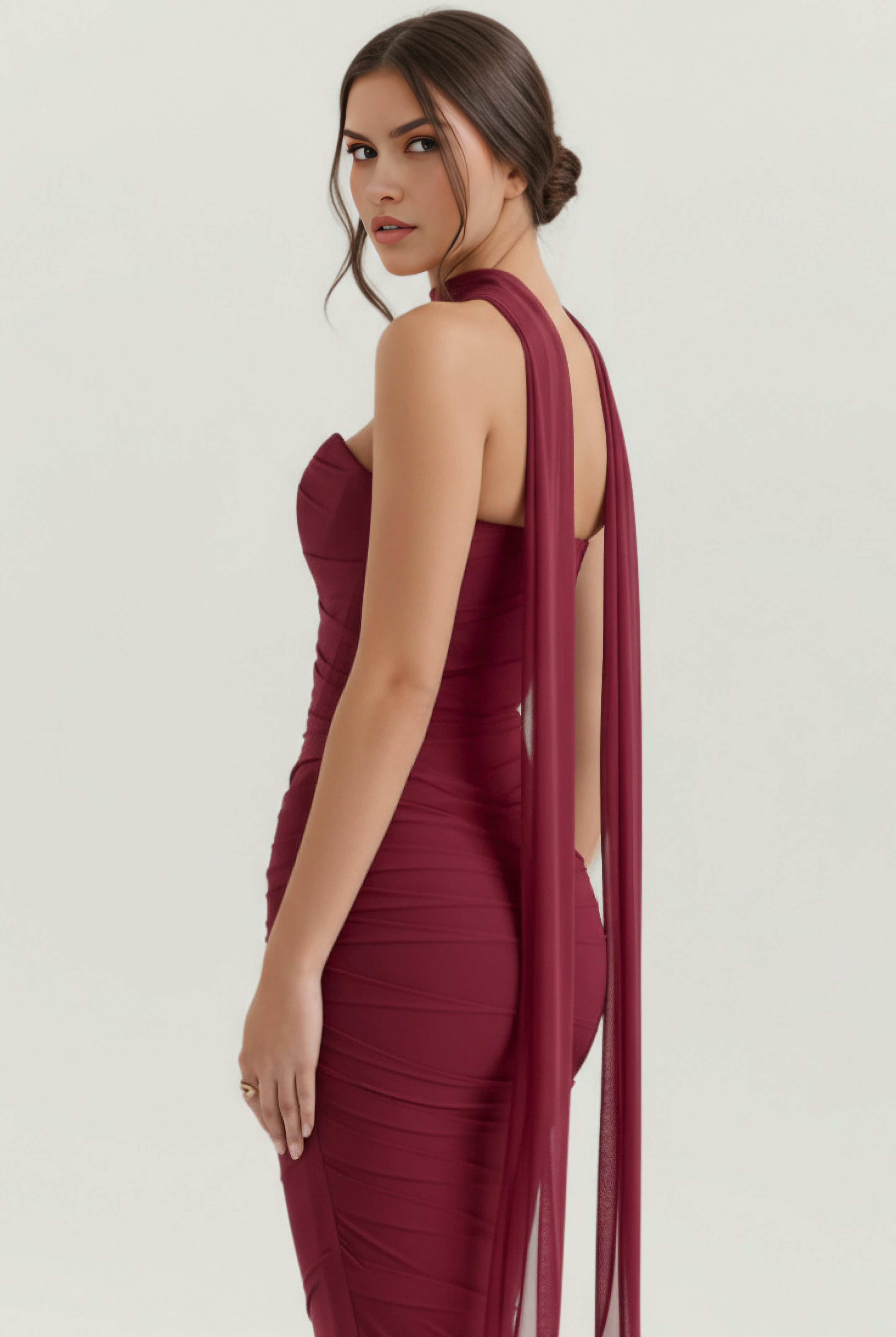 Set tre pezzi Malu borgogna Bella di Roma – sciarpa coordinata