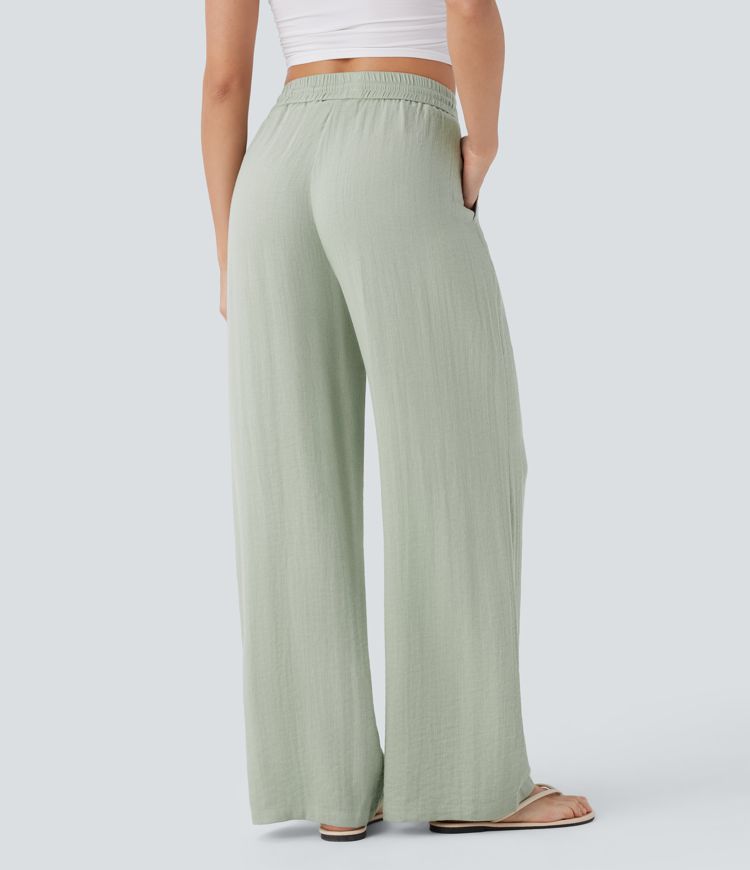 Pantaloni Baggy Casual in Lino Bella di Roma – dettaglio vita