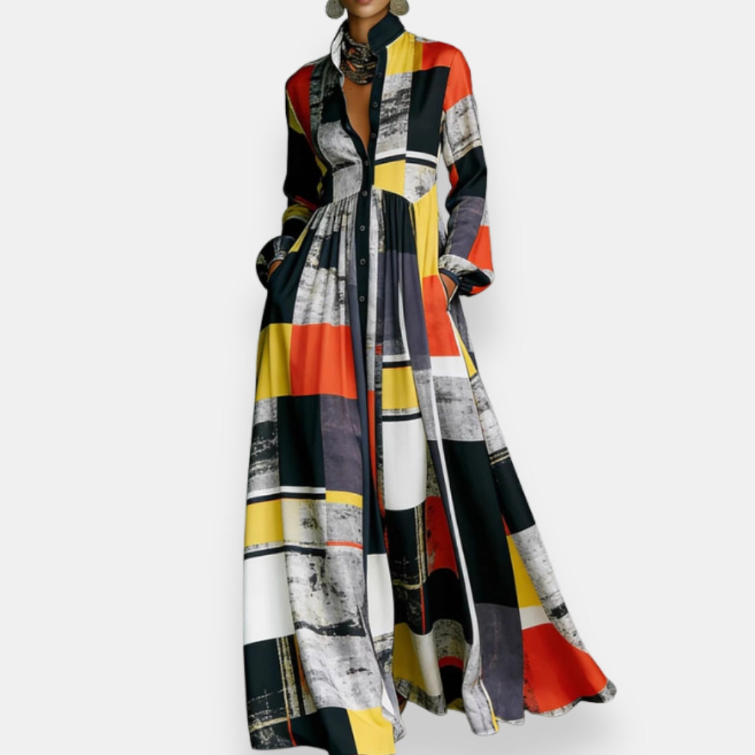 Milène abito camicia stampato – Multicolore