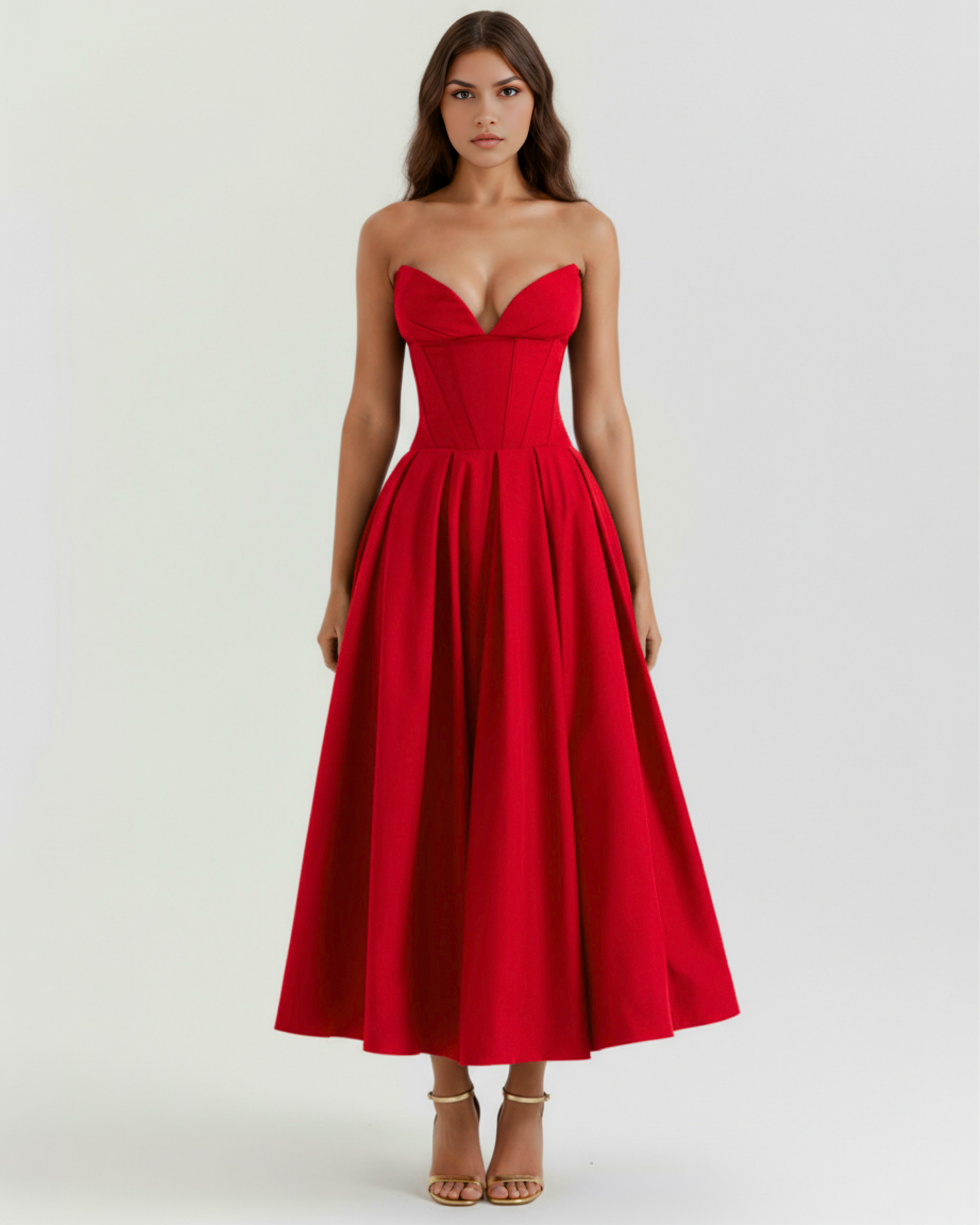 Abito Midi Amalfi Rosso Bella di Roma – retro