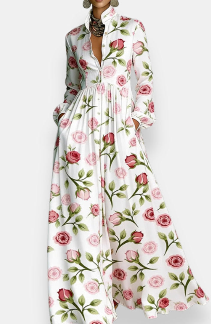 Milène abito camicia stampato – Floreale