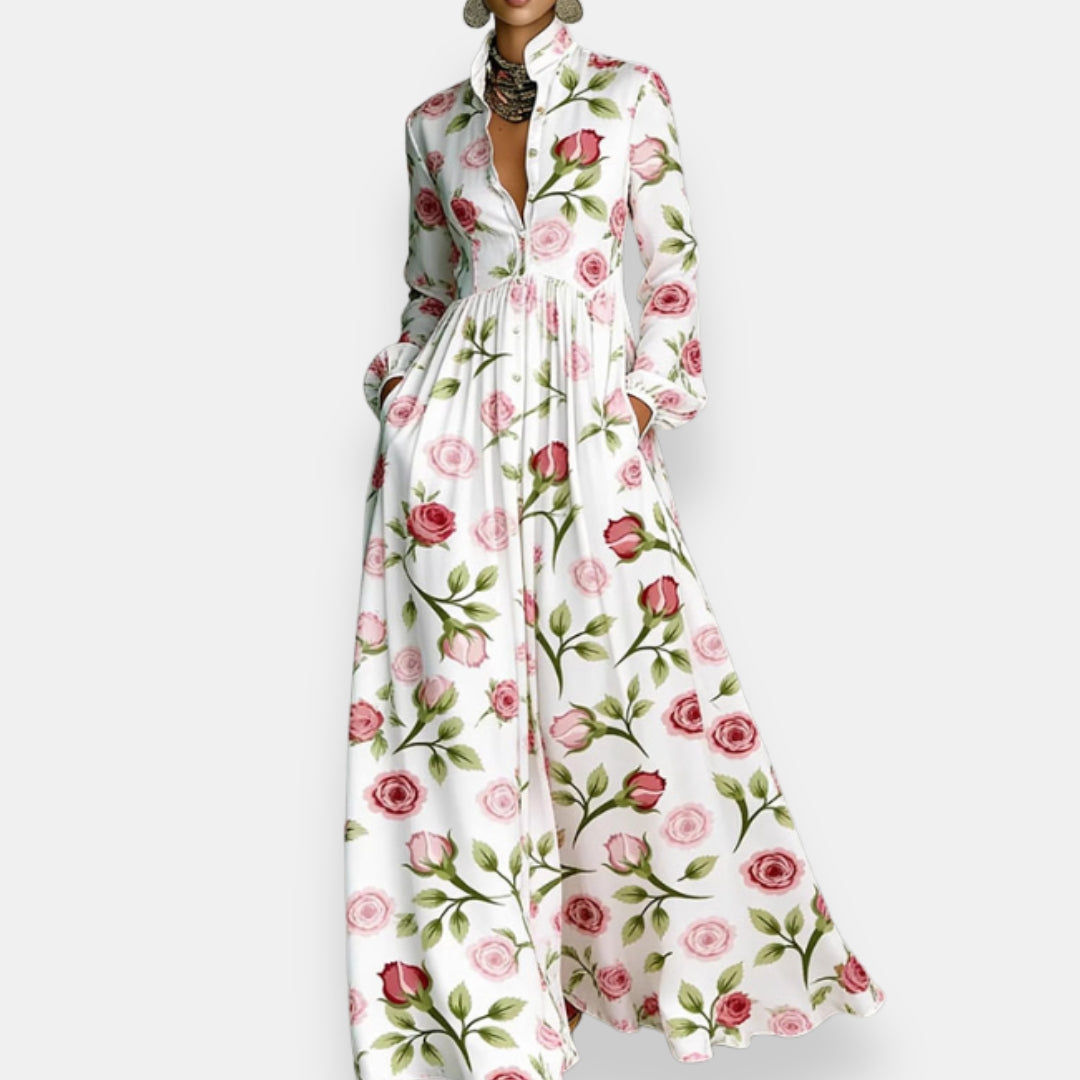 Milène abito camicia stampato – Floreale