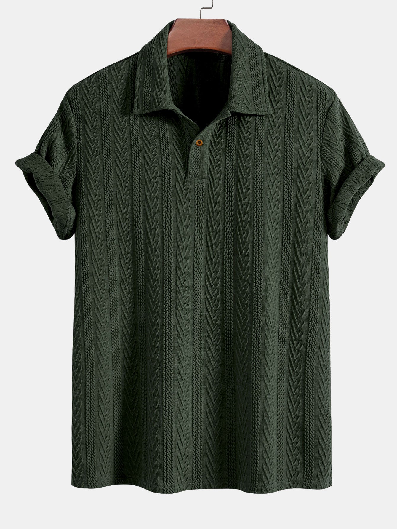 Polo da uomo jacquard a maniche corte con colletto