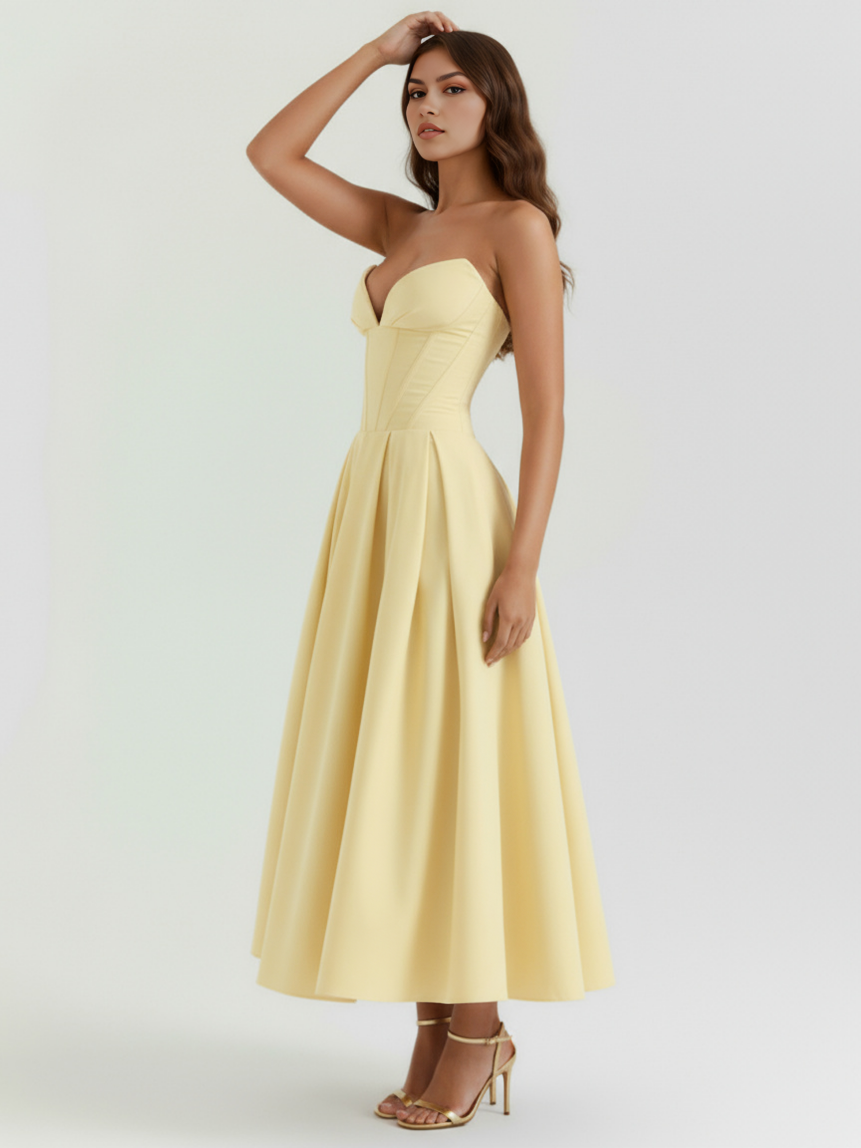 Abito Midi Amalfi Giallo Chiaro Bella di Roma – retro
