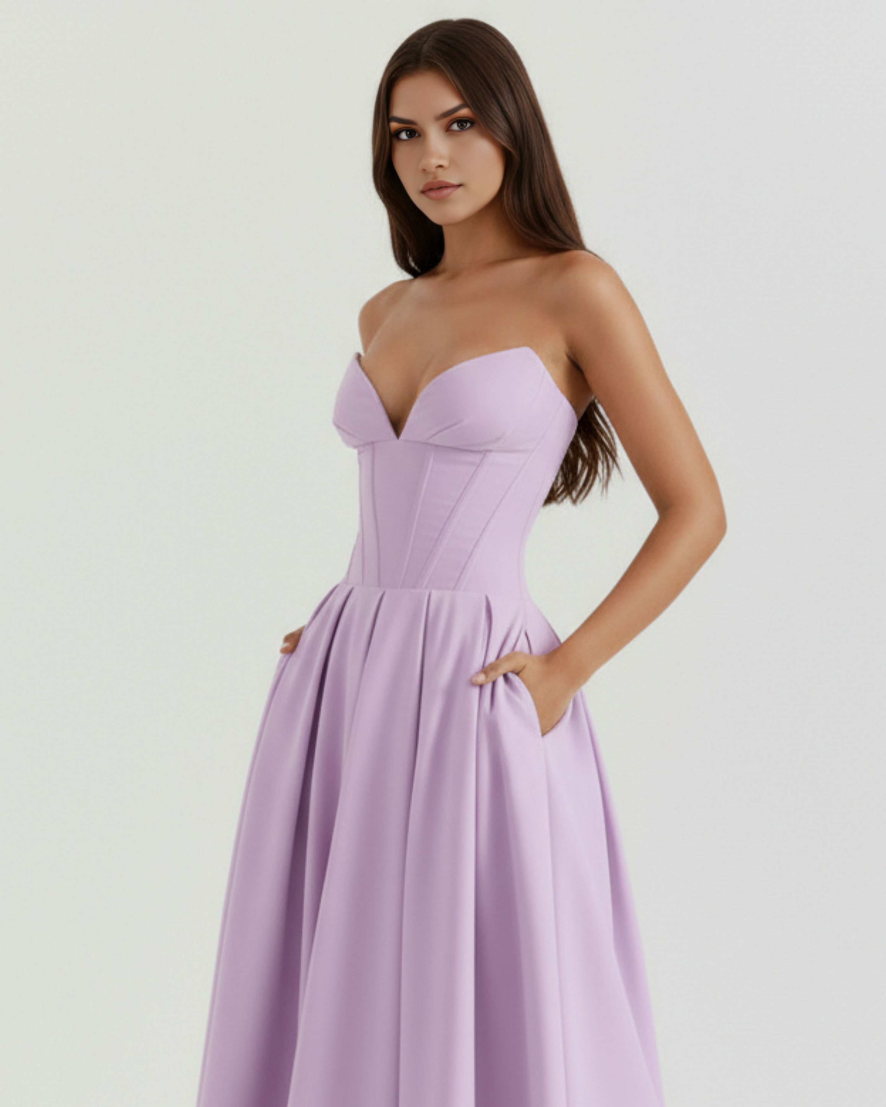 Abito Midi Amalfi Viola Bella di Roma – retro