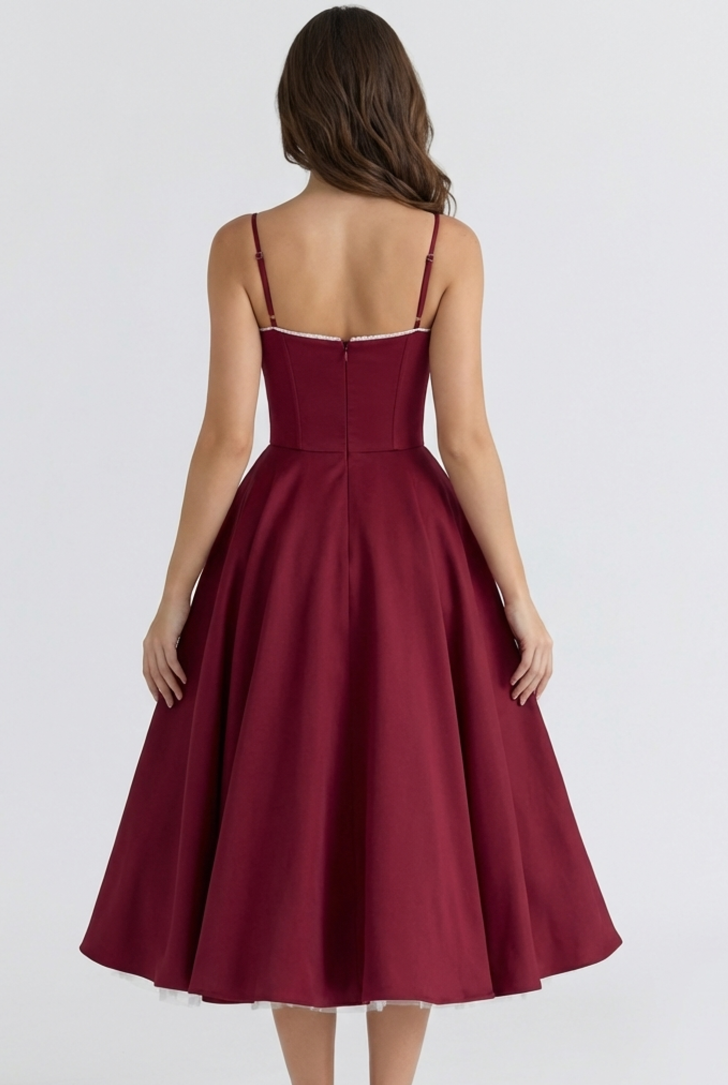 Abito midi Selene bordeaux Bella di Roma – taglie XS-XL