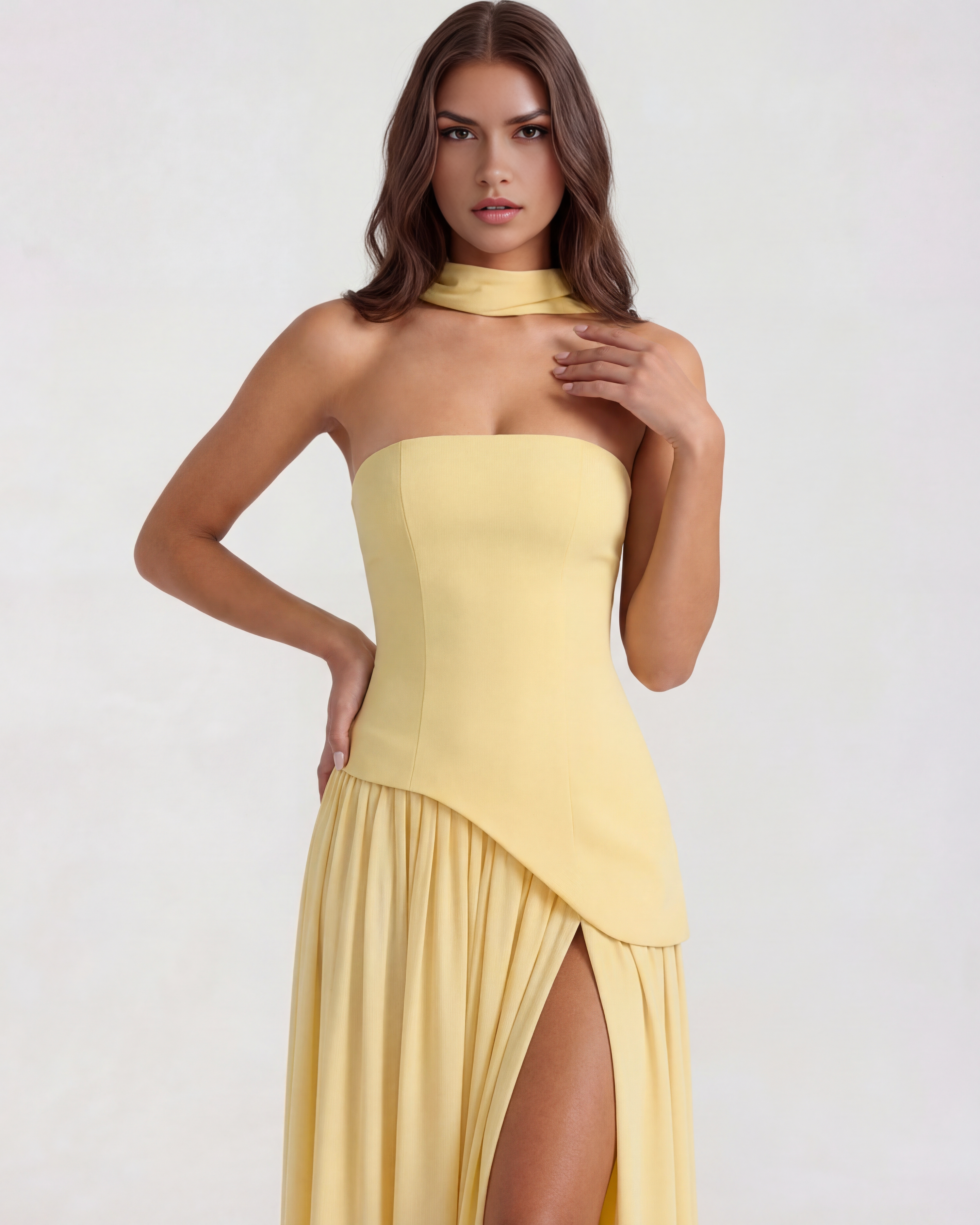 Abito maxi Serena giallo burro Bella di Roma – look matrimonio estivo