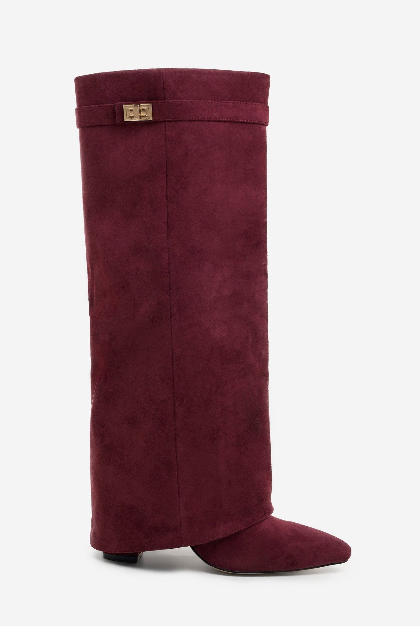 Stivali alti suede Lavista bordeaux Bella di Roma – vista frontale