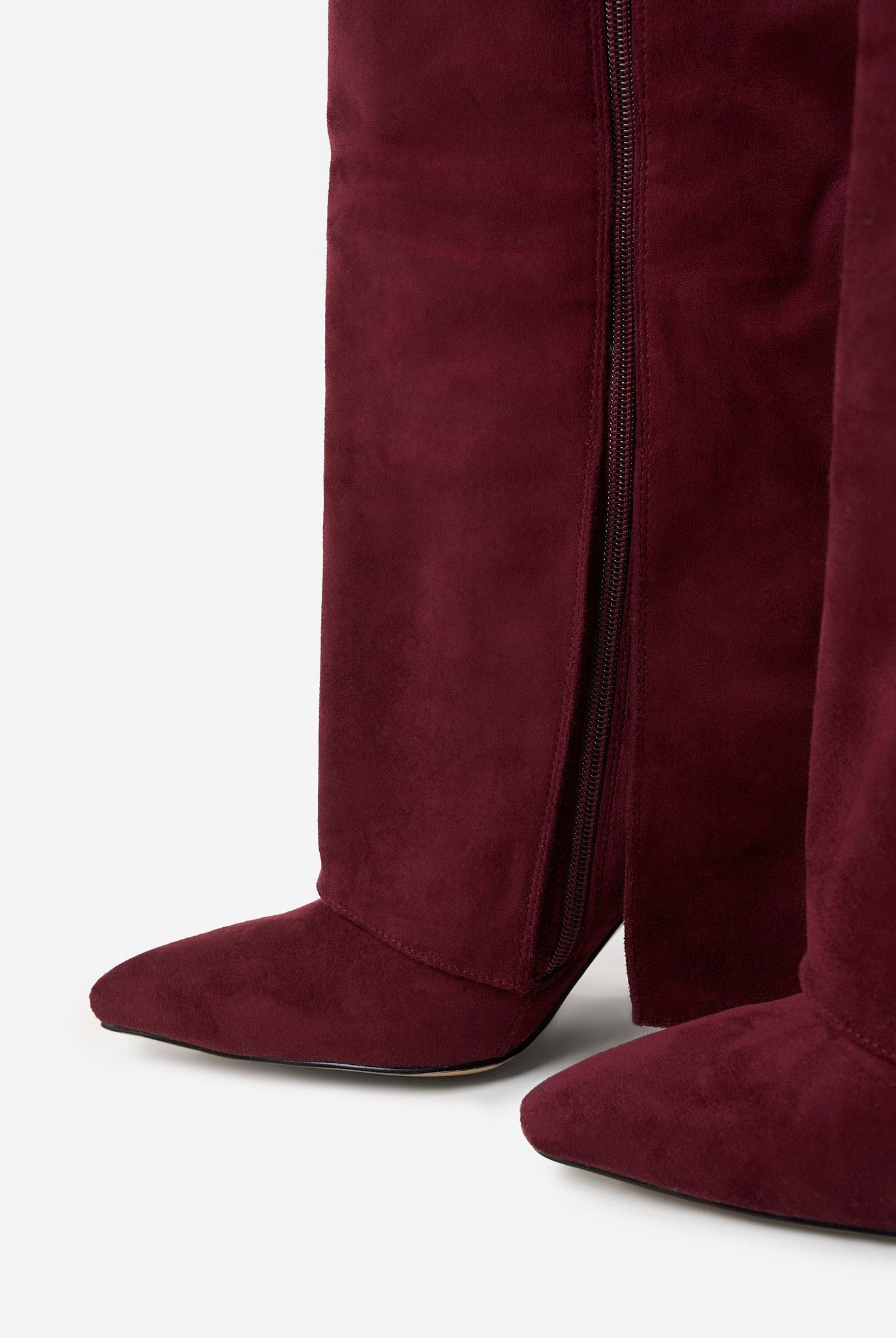 Stivali alti suede Lavista bordeaux Bella di Roma – tacco nascosto taglie 36-43
