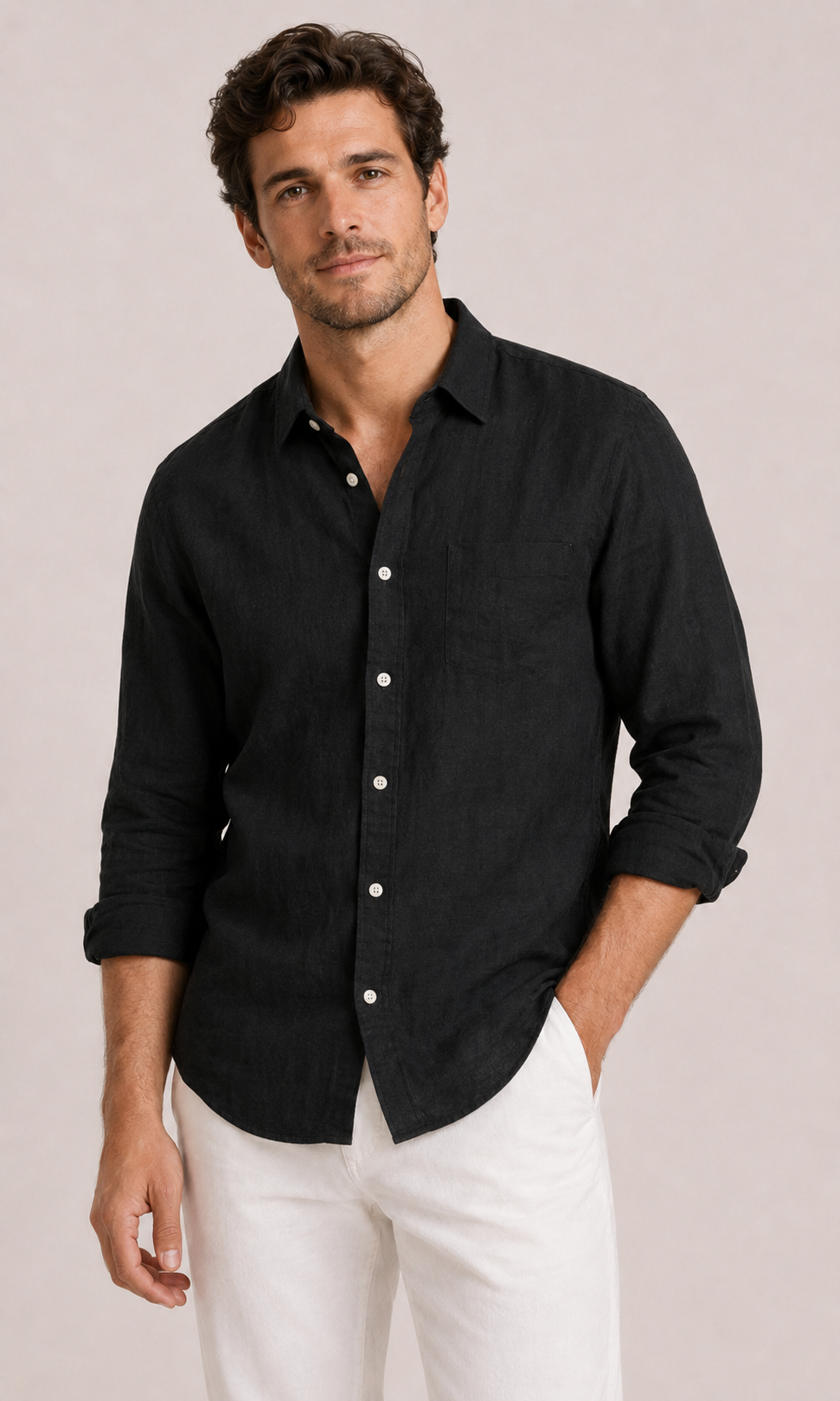 Camicia Uomo in Lino Relaxed | Eleganza Casual | Bella di Roma