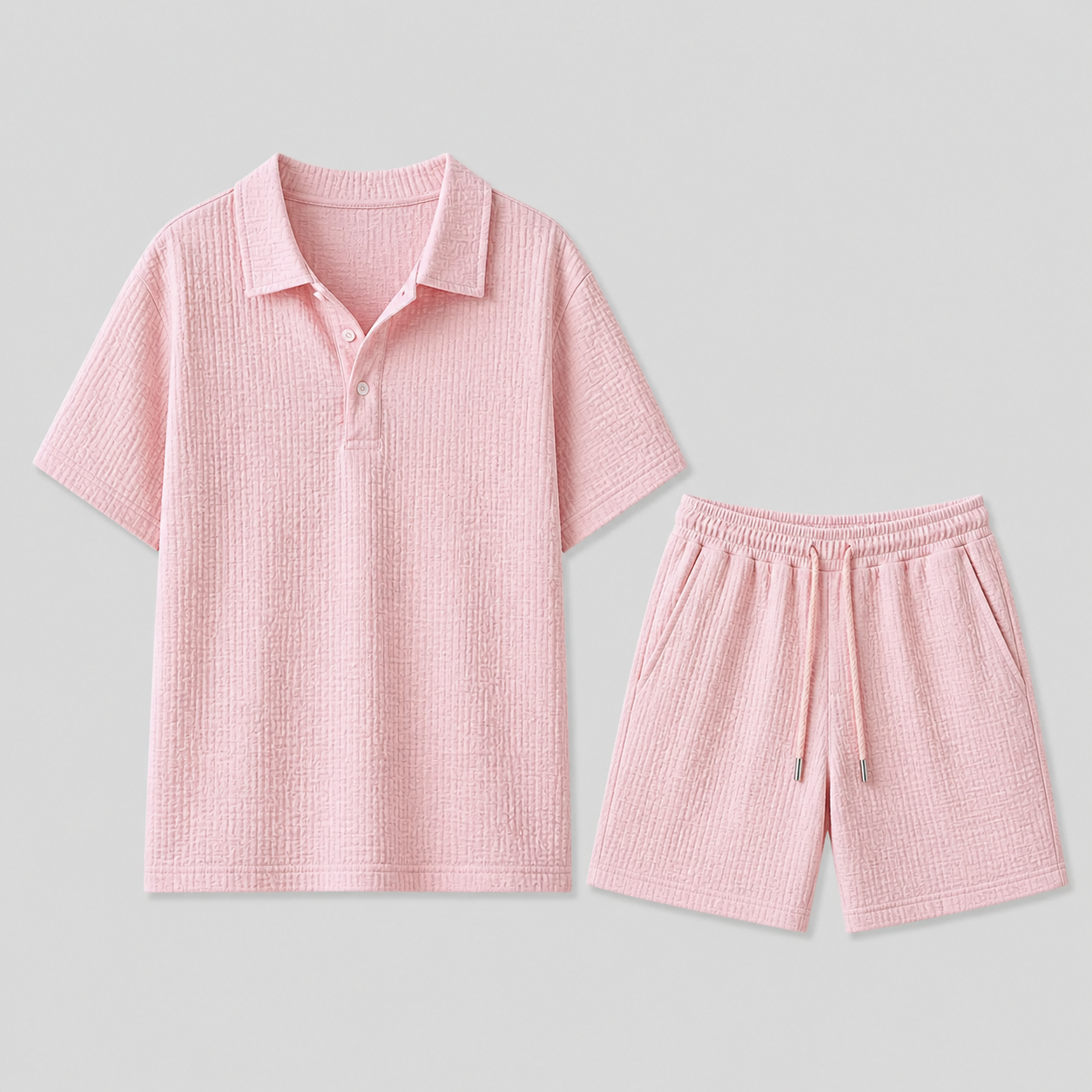 Set uomo in jacquard con camicia e pantaloni corti | Bella di Roma