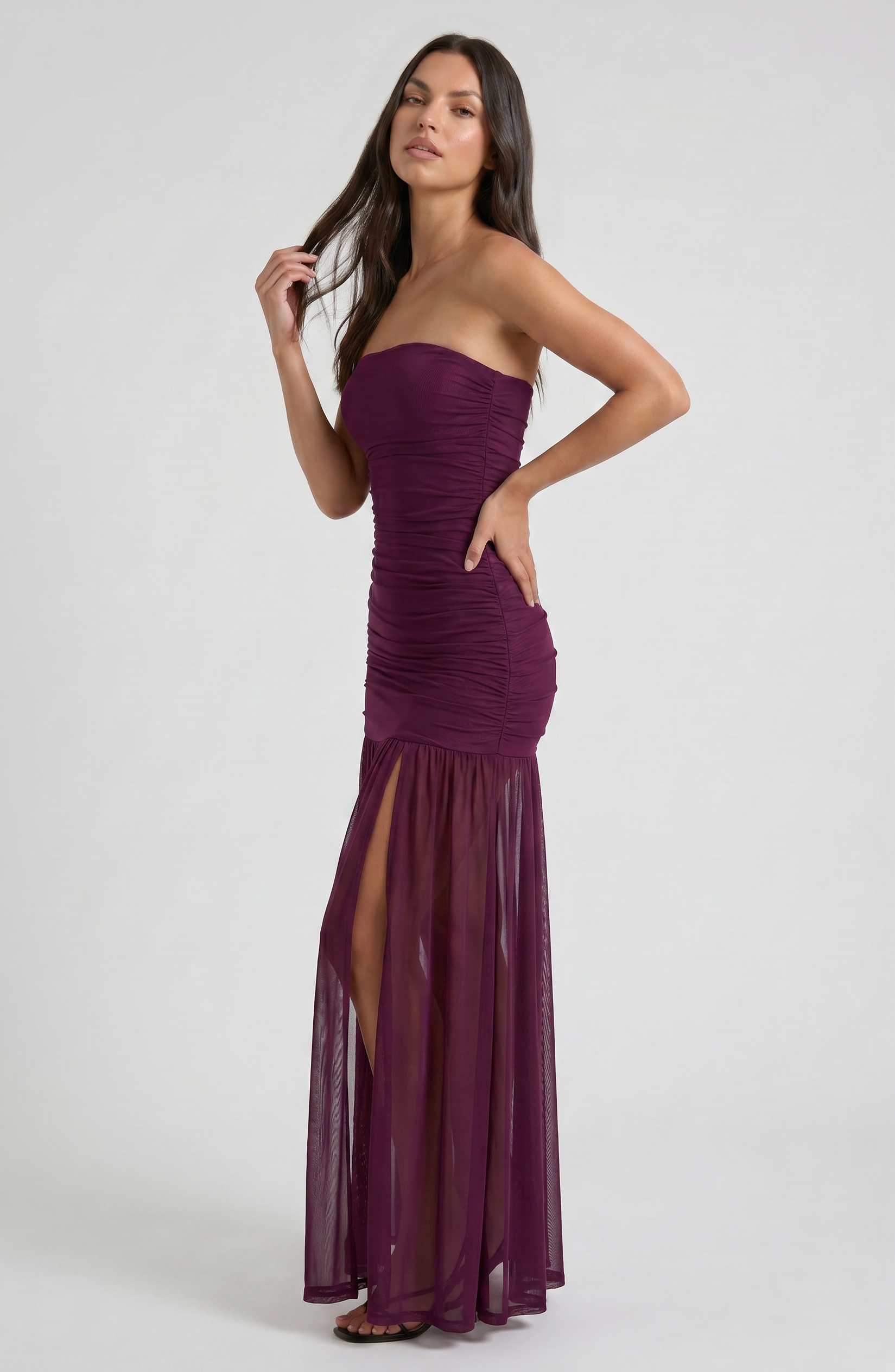Abito maxi Mora vita a goccia Bella di Roma – gonna maxi fluida