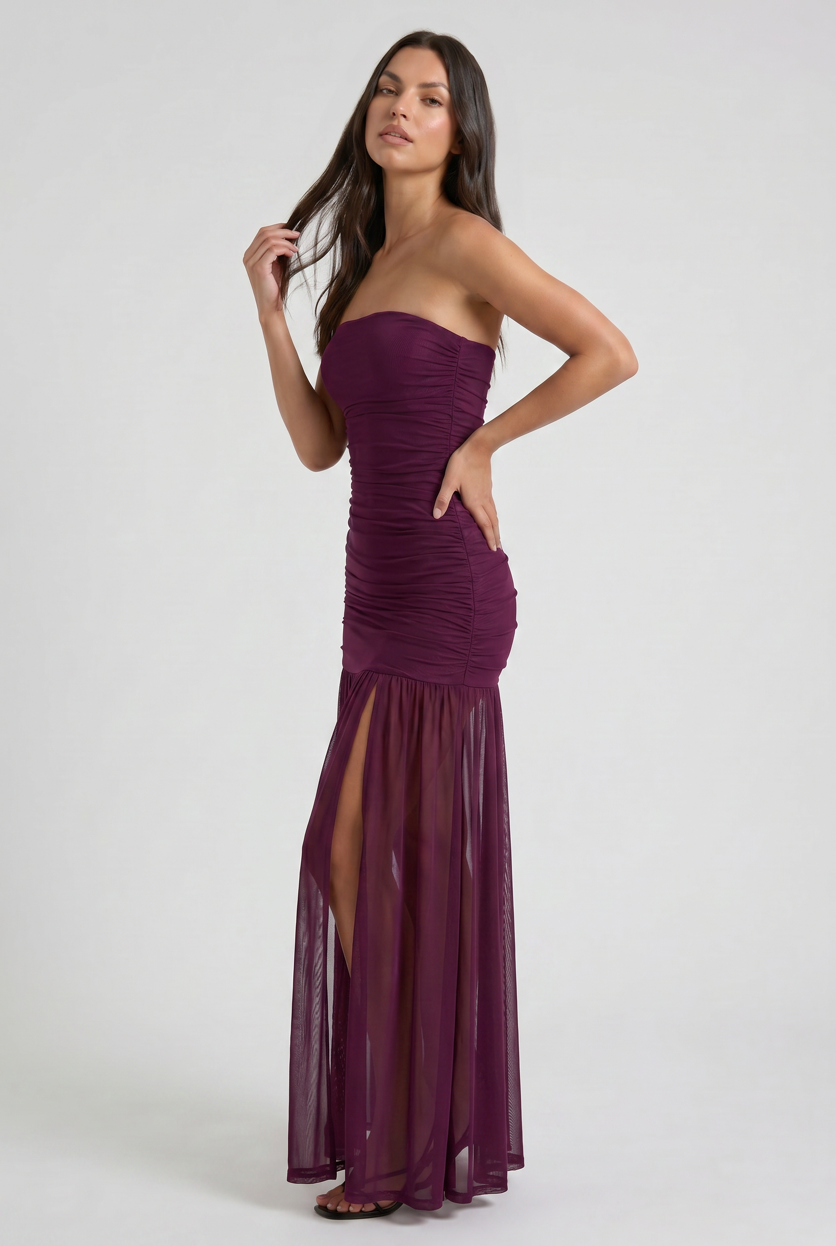 Abito maxi Mora vita a goccia Bella di Roma – gonna maxi fluida