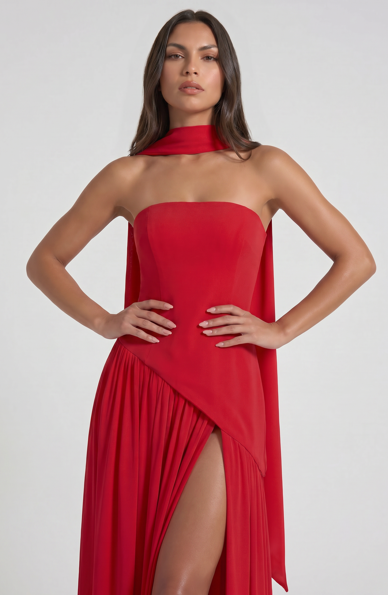 Abito maxi Serena rosso Bella di Roma – taglie XS-XL
