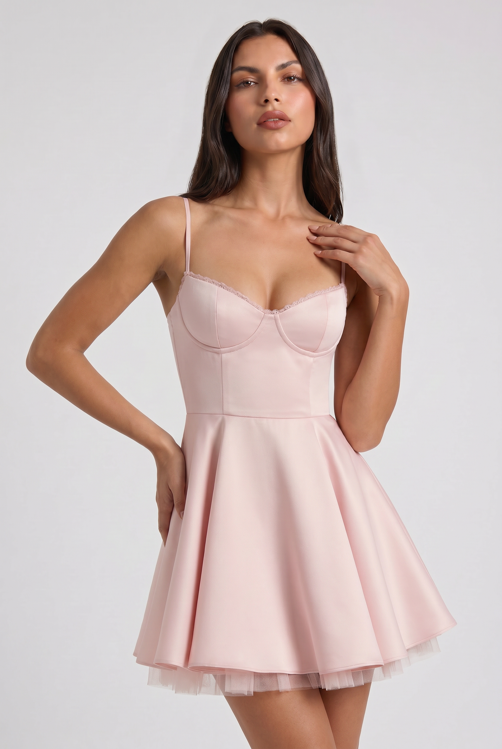 Abito Mini Selene Rosa Bella di Roma – vista frontale