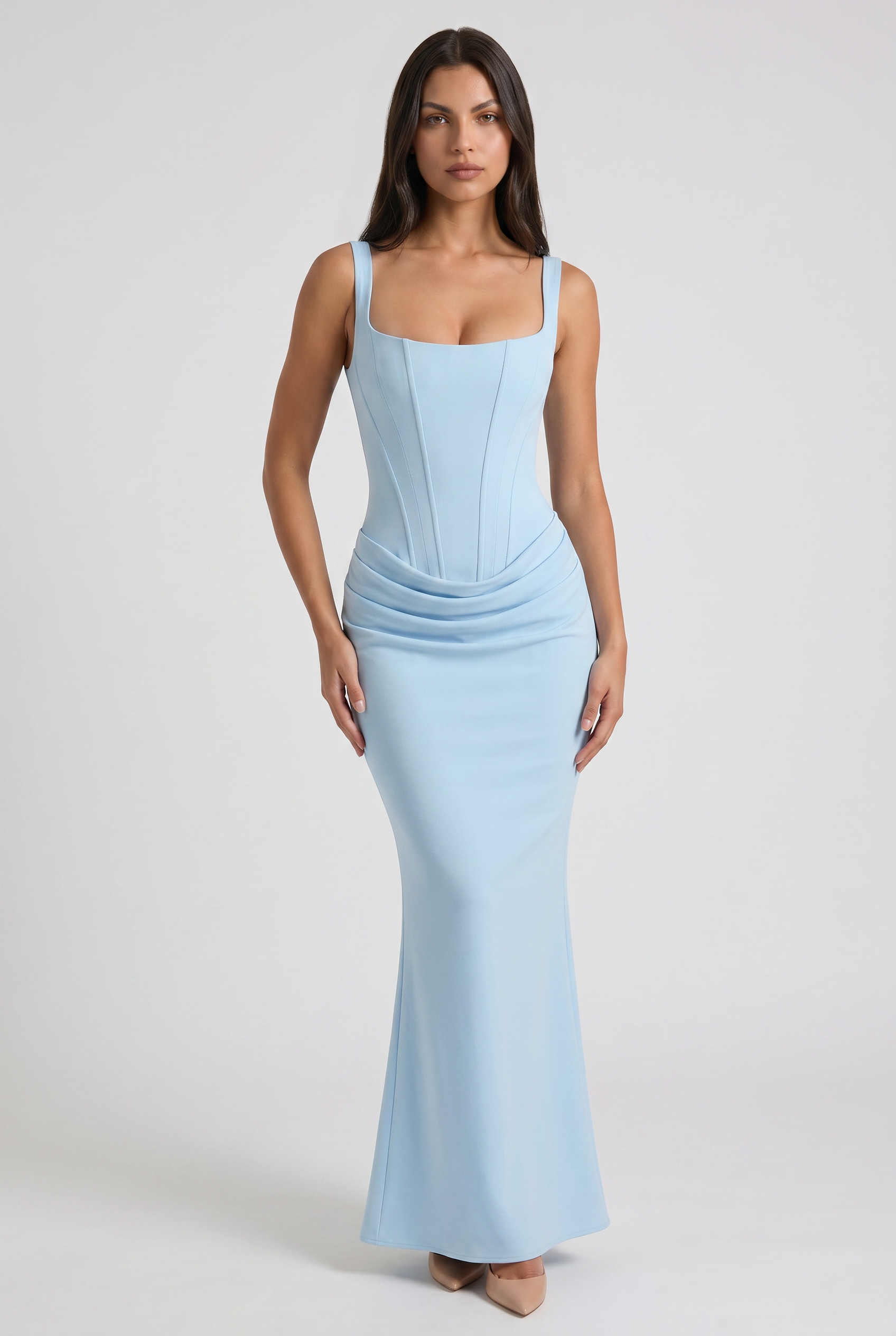 Abito maxi Éléonora satin Bella di Roma – 5 colori disponibili