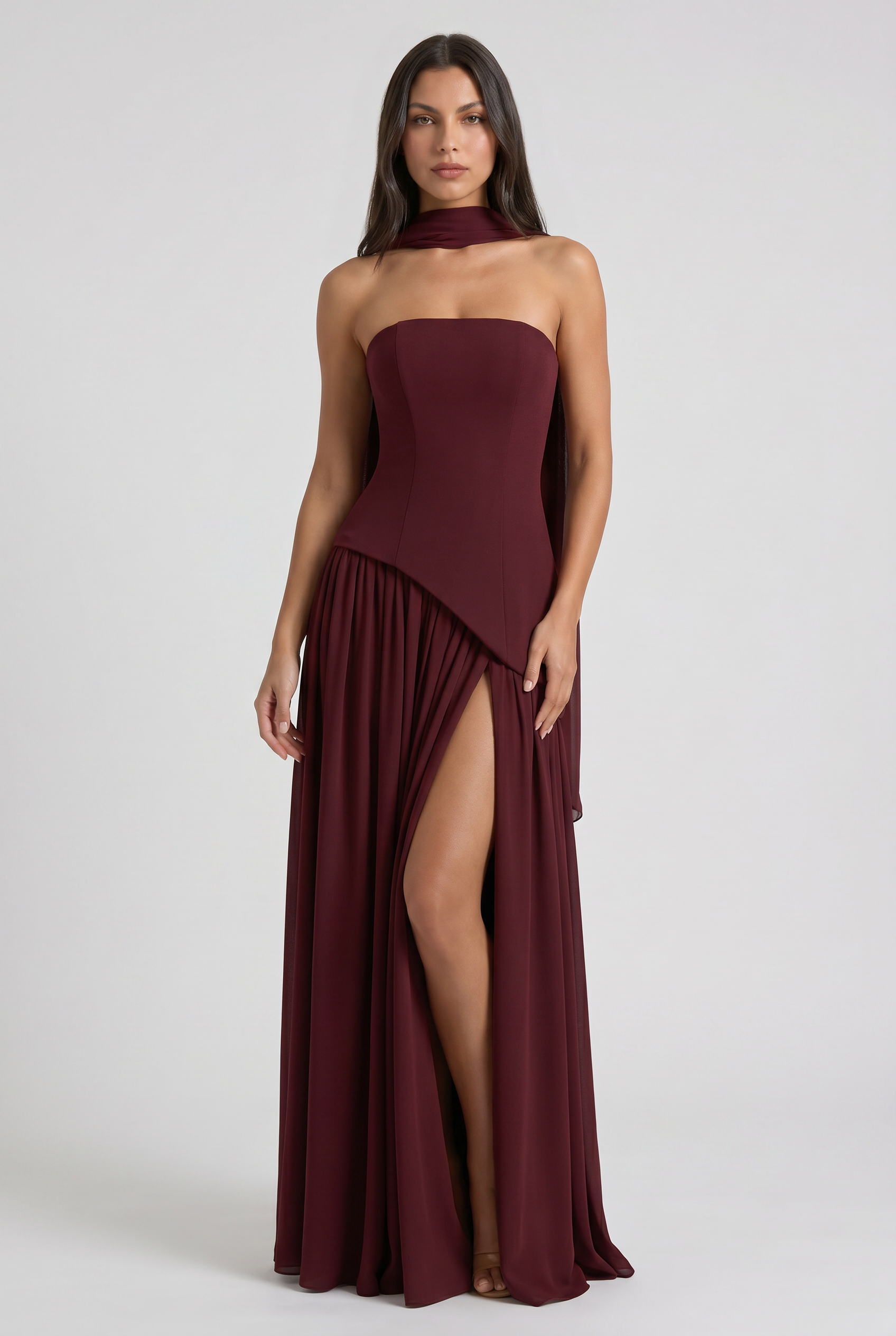 Abito maxi Celestienne chiffon menta Bella di Roma – fluidità maxi