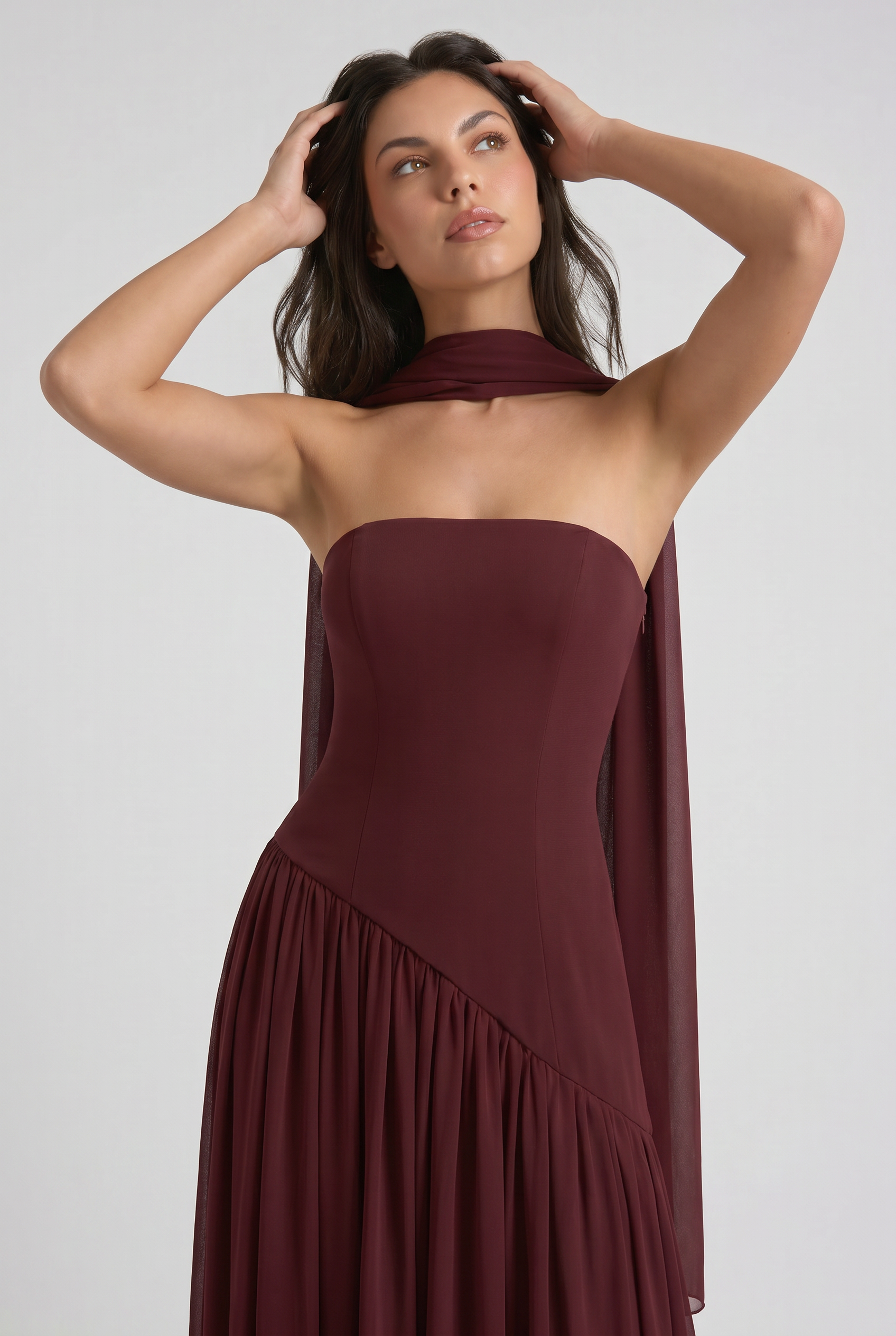 Abito maxi Celestienne chiffon nero Bella di Roma – look elegante