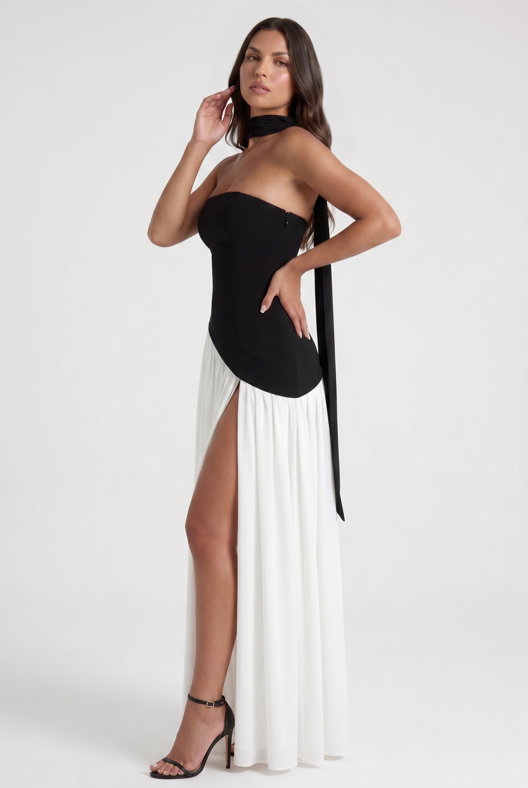 Abito maxi Celestienne chiffon Bella di Roma – taglie XS-XL