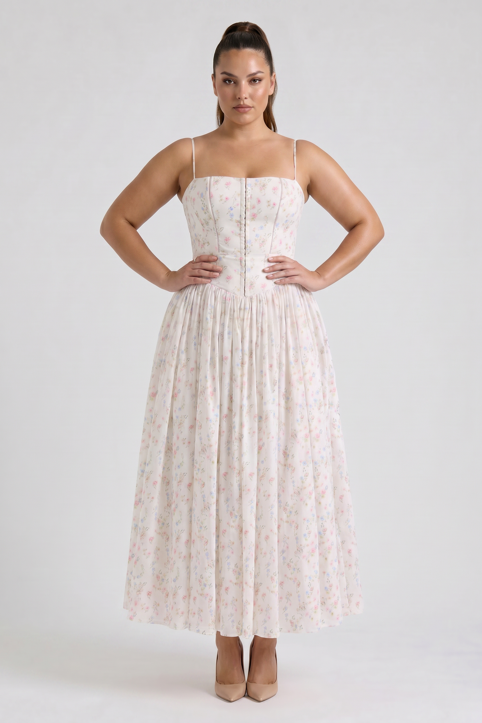 Abito maxi Imogen floreale Bella di Roma – 7 colori taglie XS-L