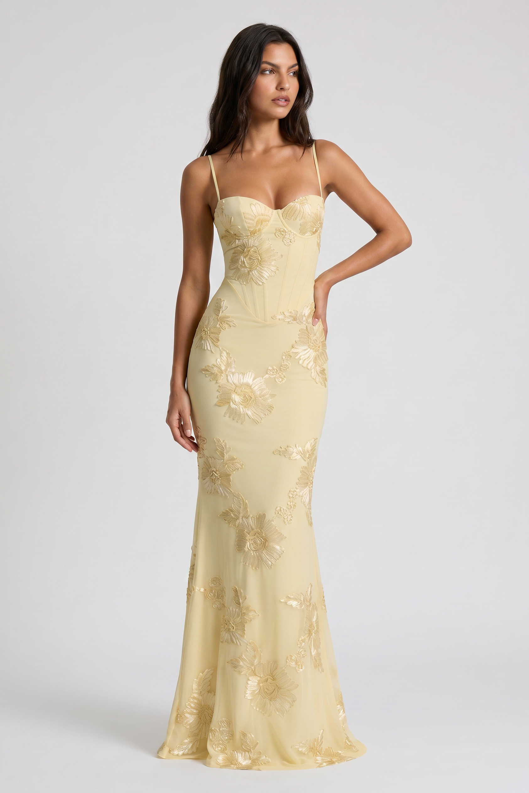 Abito maxi Mirelle floreale bordeaux Bella di Roma – vista posteriore