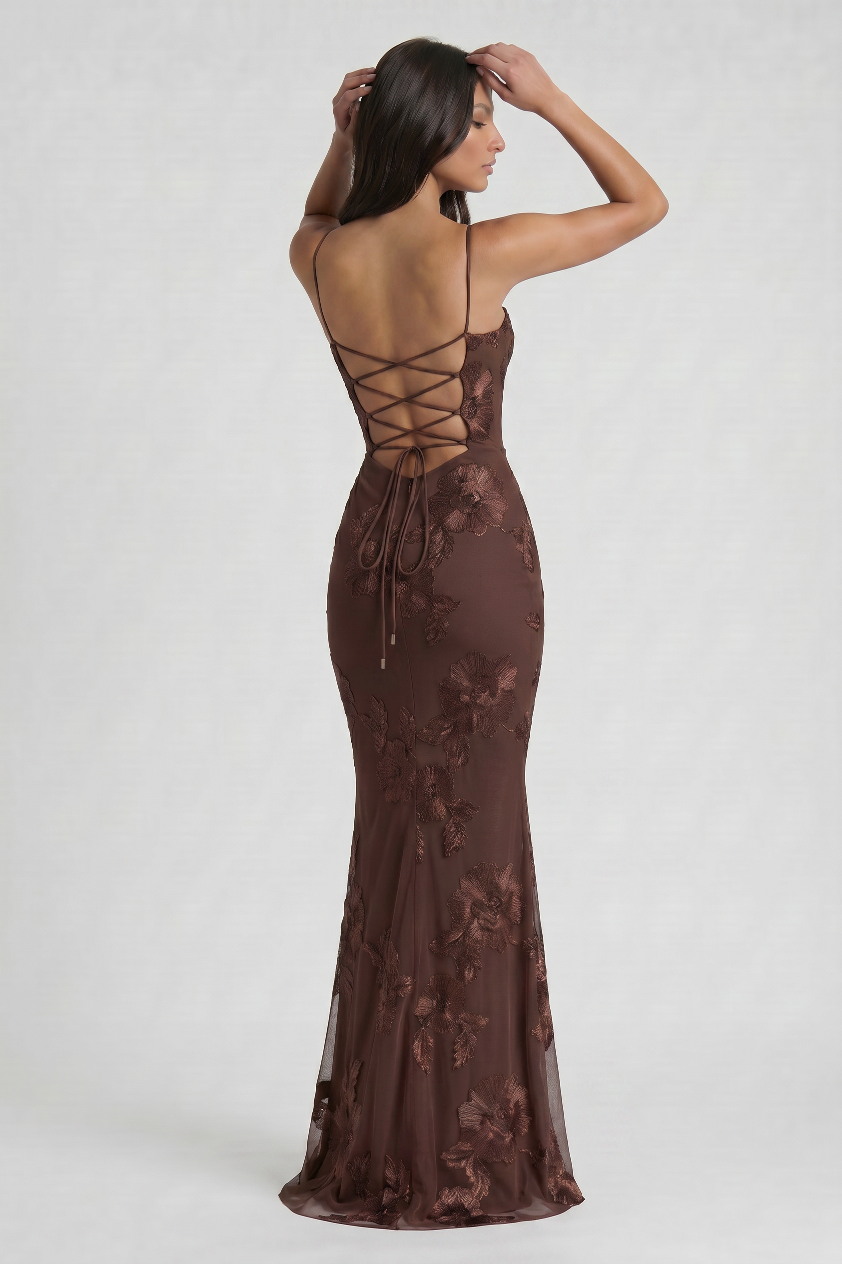 Abito maxi Mirelle floreale bordeaux Bella di Roma – 5 colori disponibili