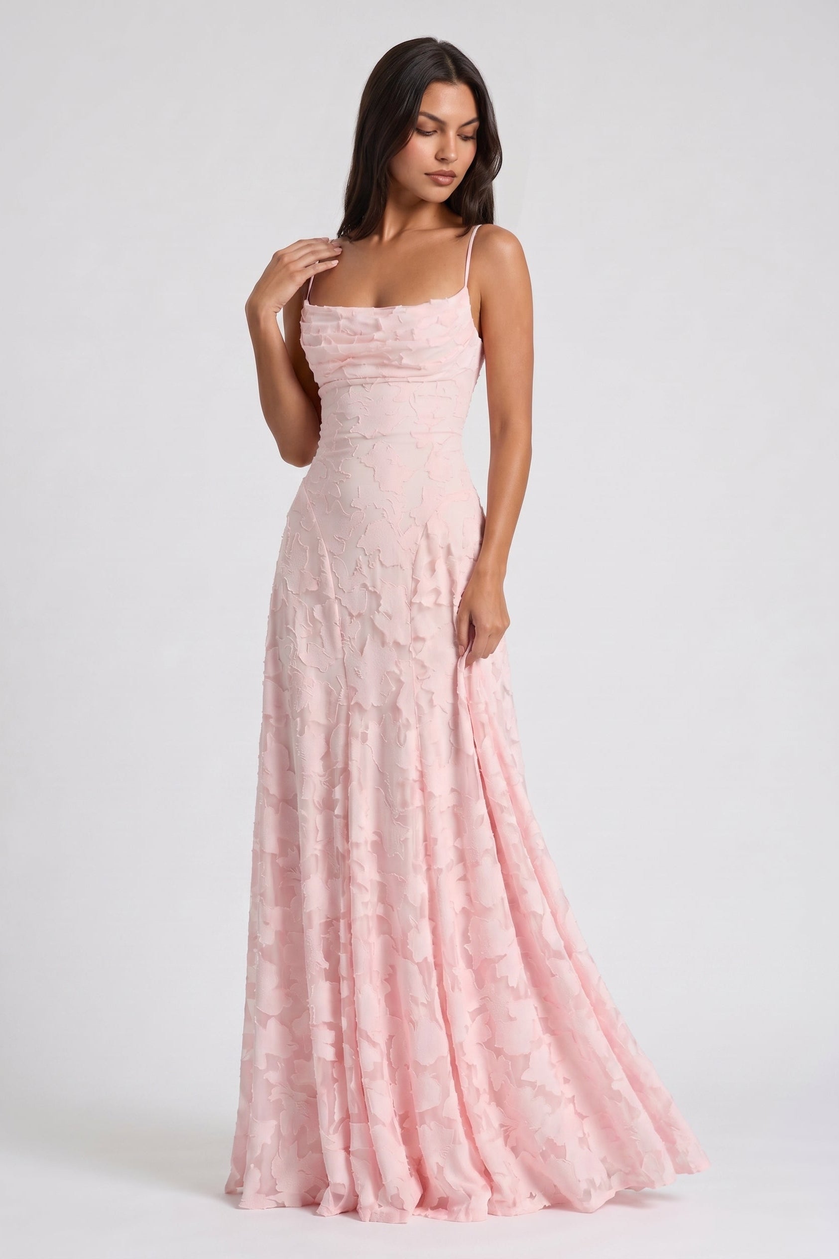 Abito maxi Louise avorio Bella di Roma – vista frontale