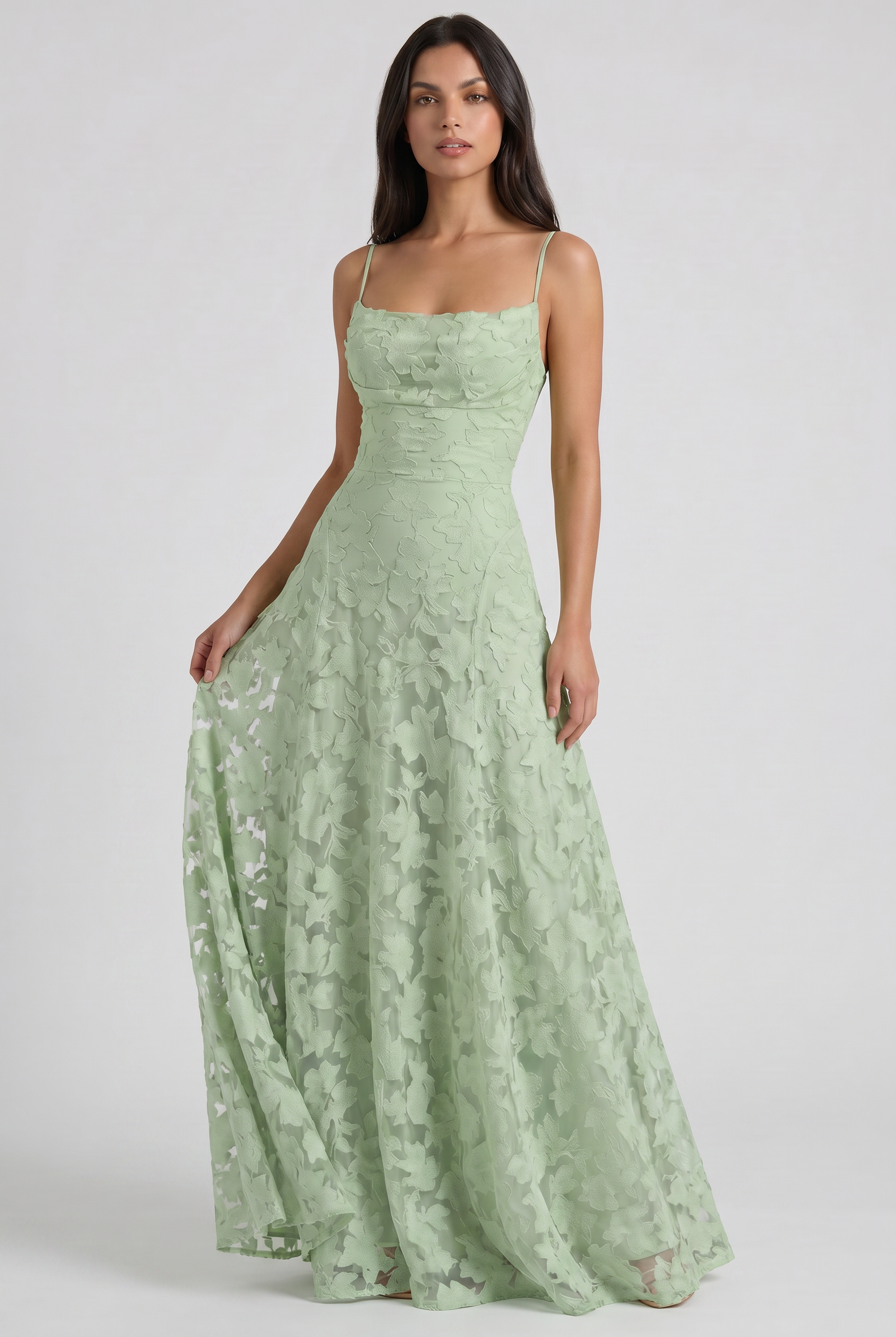Abito maxi Louise blu Bella di Roma – schiena a lacci