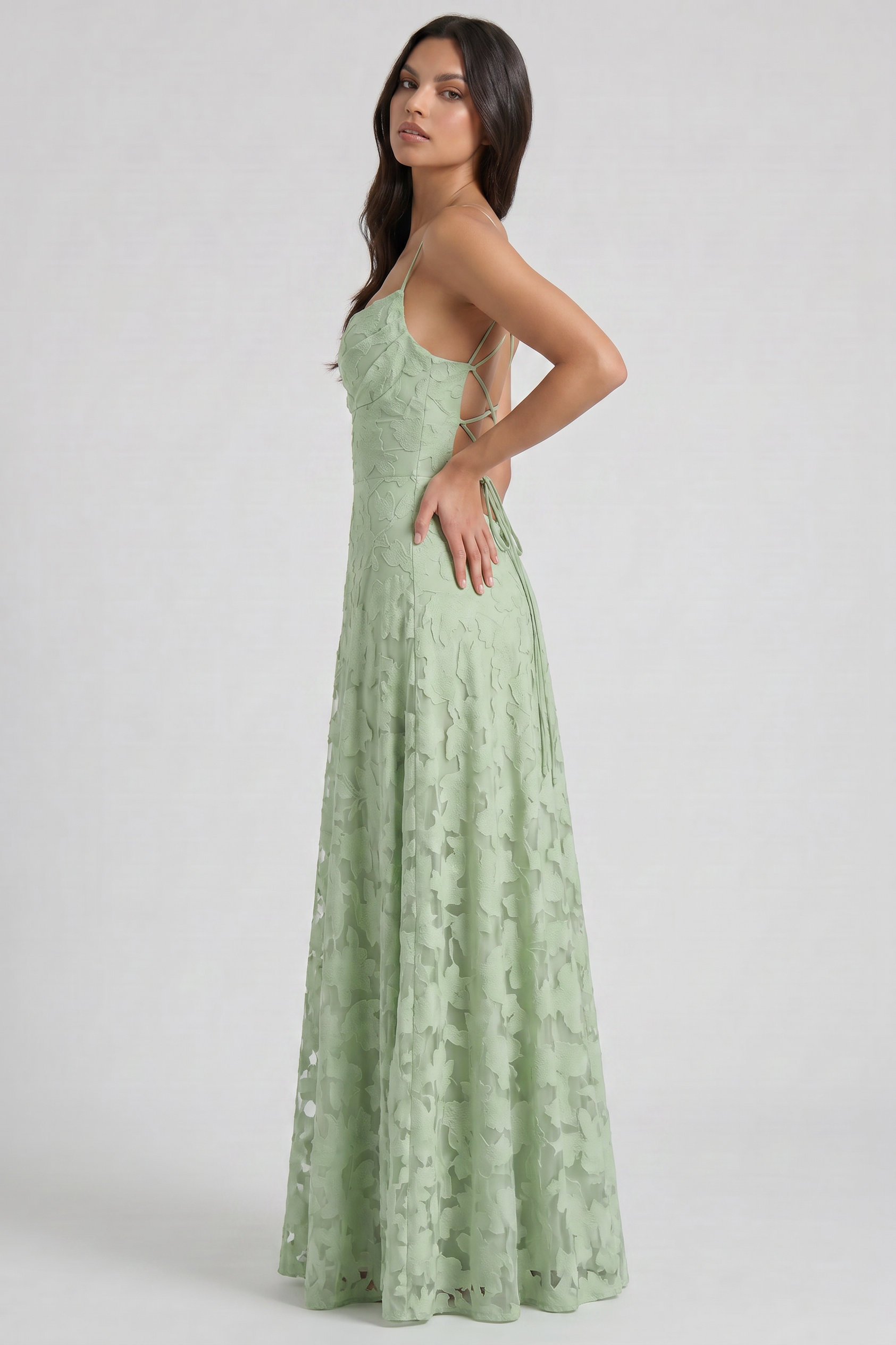 Abito maxi Louise nero Bella di Roma – gonna a godet