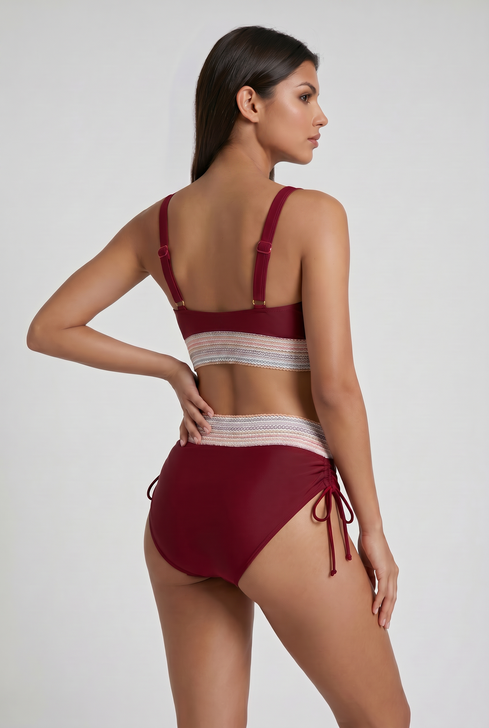 Bikini modellante Raya bordeaux Bella di Roma – coppe push-up