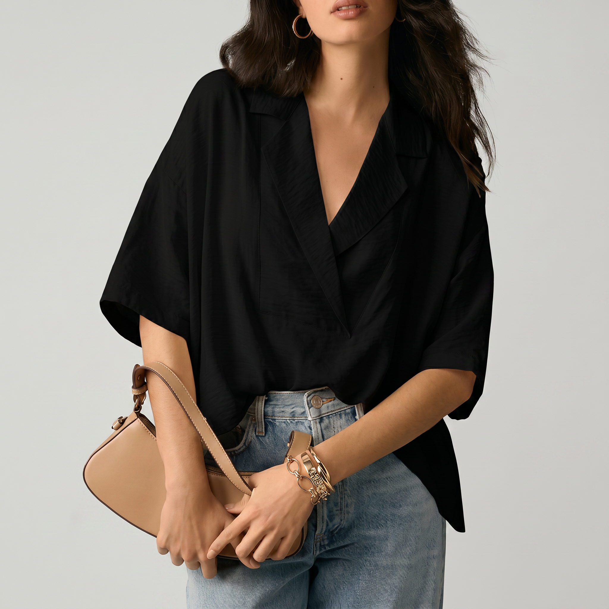 Blusa bianca elegante Bella di Roma – look giorno sera versatile