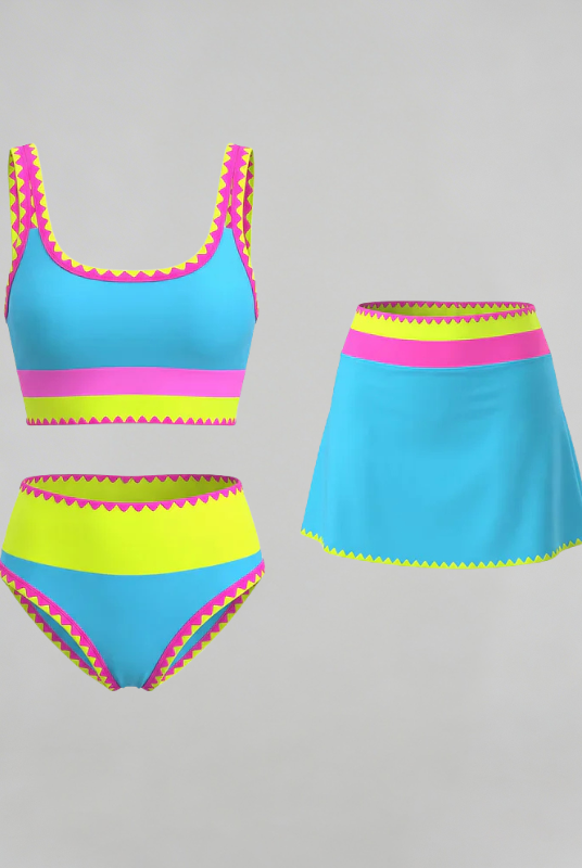 Costume da bagno tre pezzi blu – i tre capi coordinati | Bella di Roma