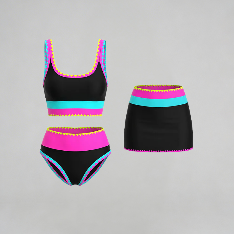 Costume da bagno tre pezzi nero – i tre capi coordinati | Bella di Roma