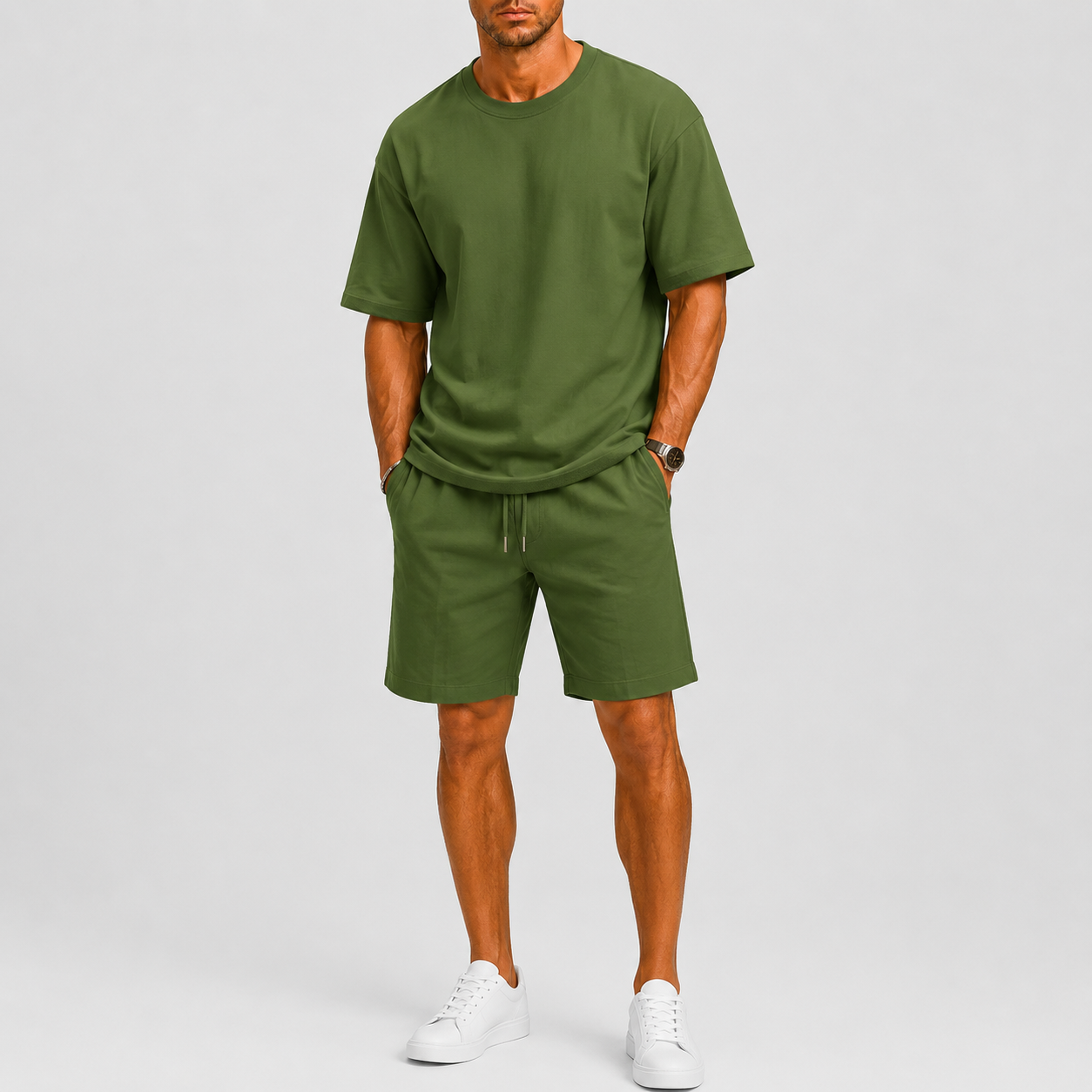 Set uomo oversize con t-shirt e pantaloni corti – set coordinato | Bella di Roma