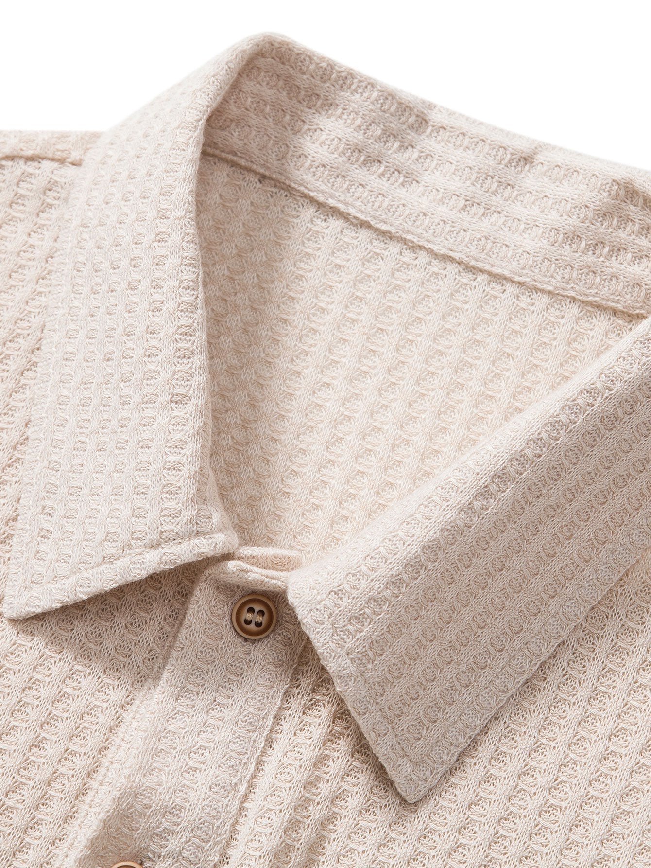 Polo da uomo in maglia waffle con colletto e bottoni
