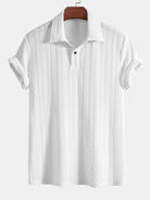 Polo da uomo jacquard a maniche corte con colletto
