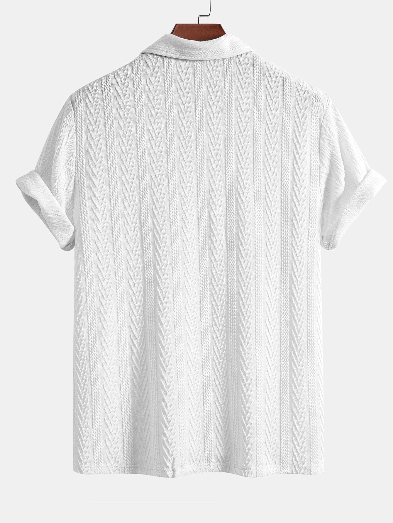 Polo da uomo jacquard a maniche corte con colletto