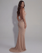 Abito Maxi Lumina Crema Strass Bella di Roma – modella